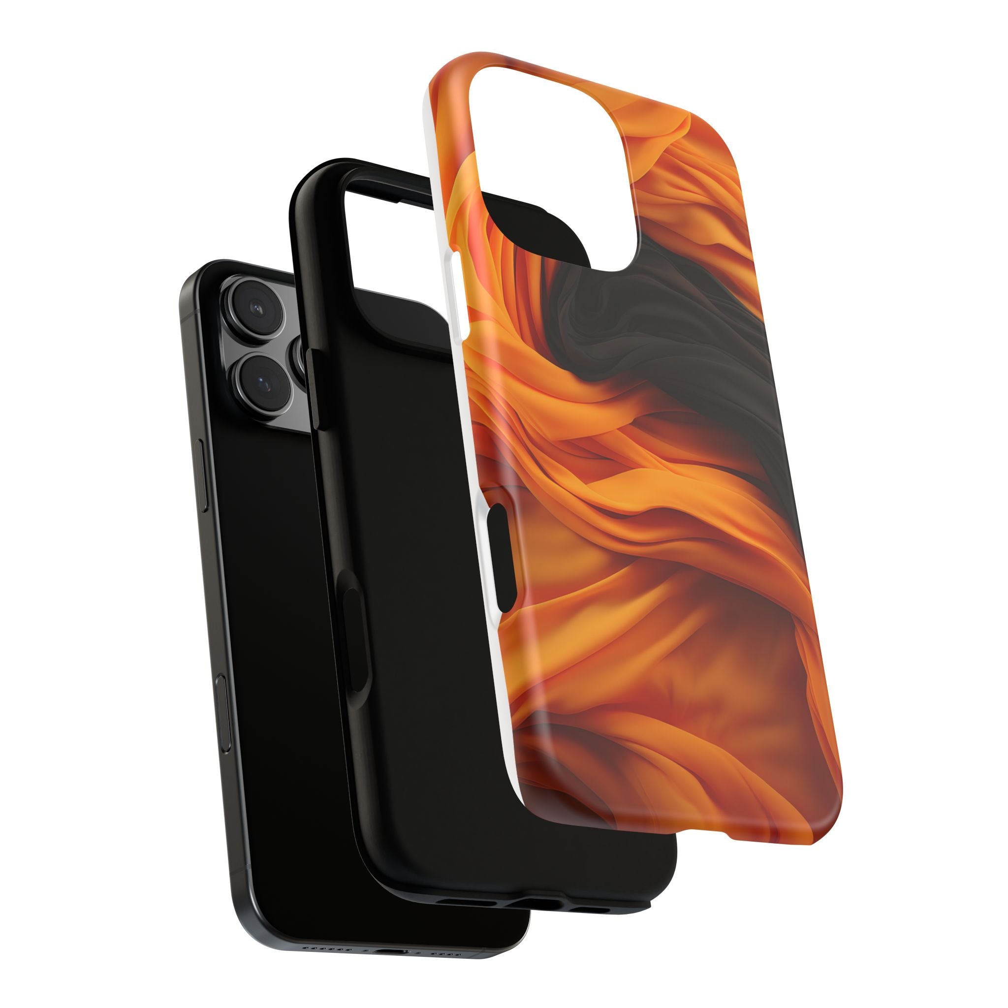 Abstract Orange & Gray Hexagon Stone iPhone Case