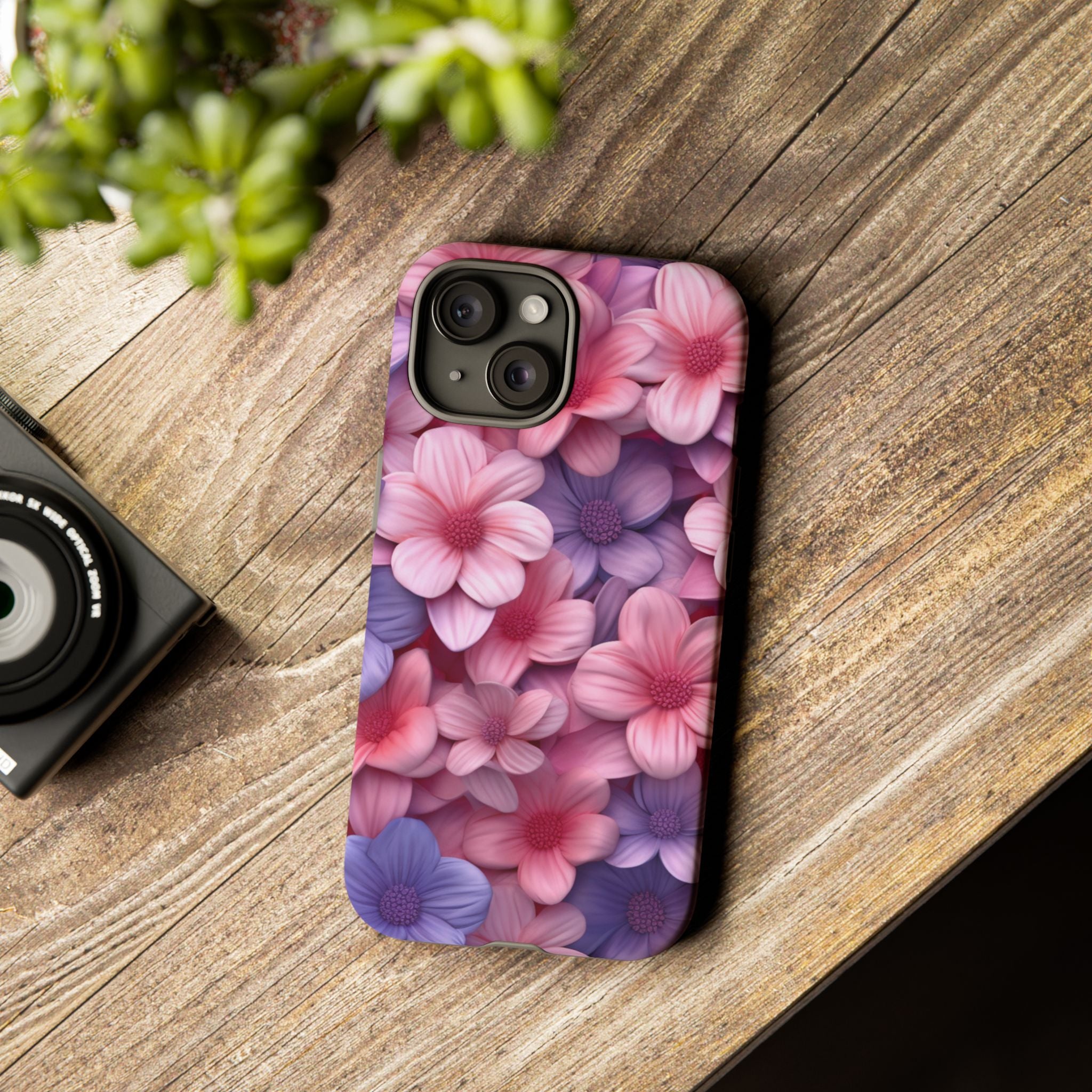 Floral Bloom Hexagon Stone iPhone Case