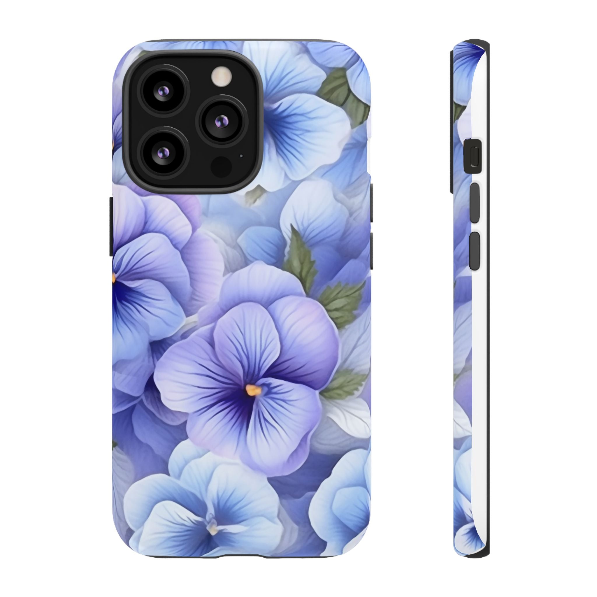 Dreamy Pansy Blue iPhone Case - Hexagon Stone