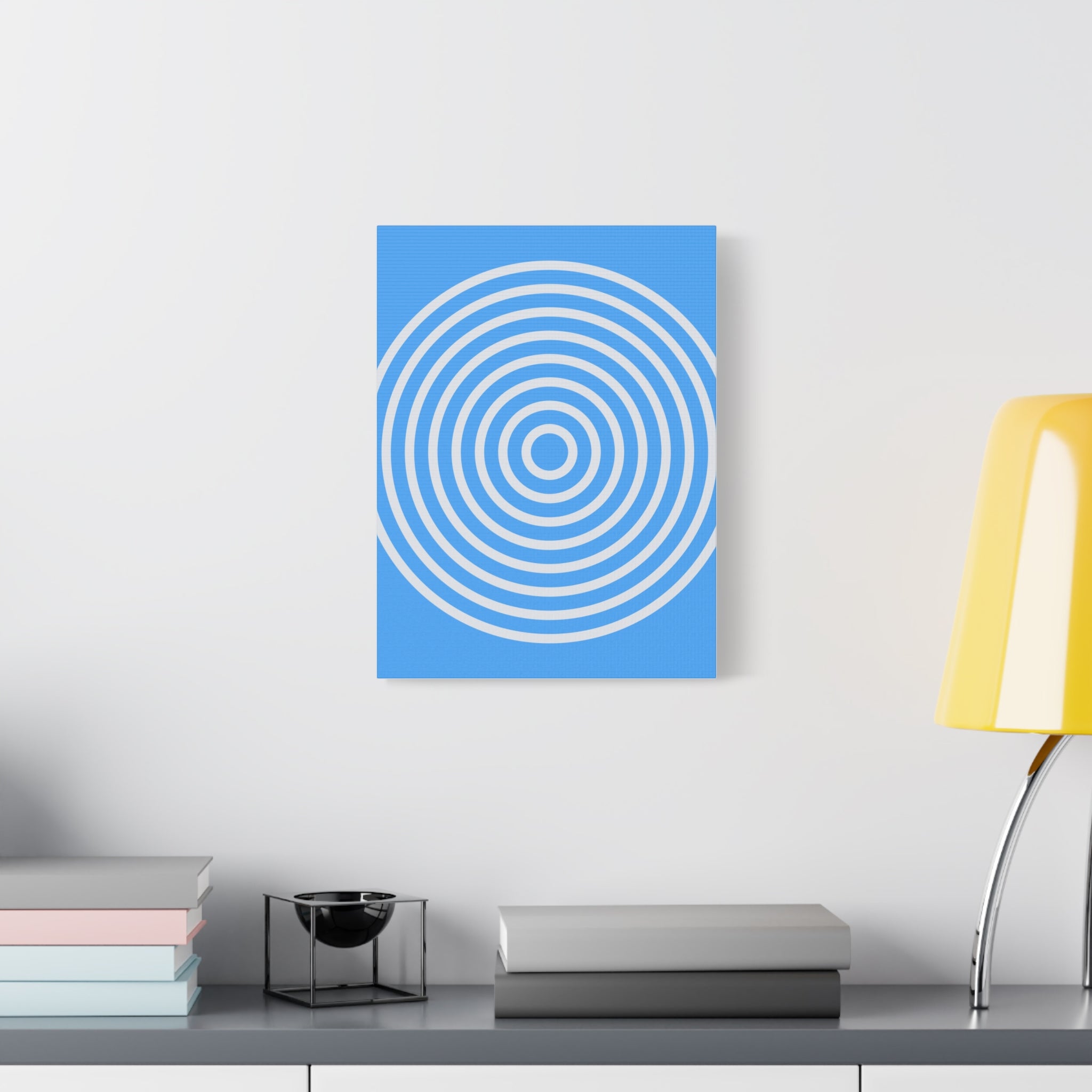 Blue Ripple Concentric Circles Canvas Art