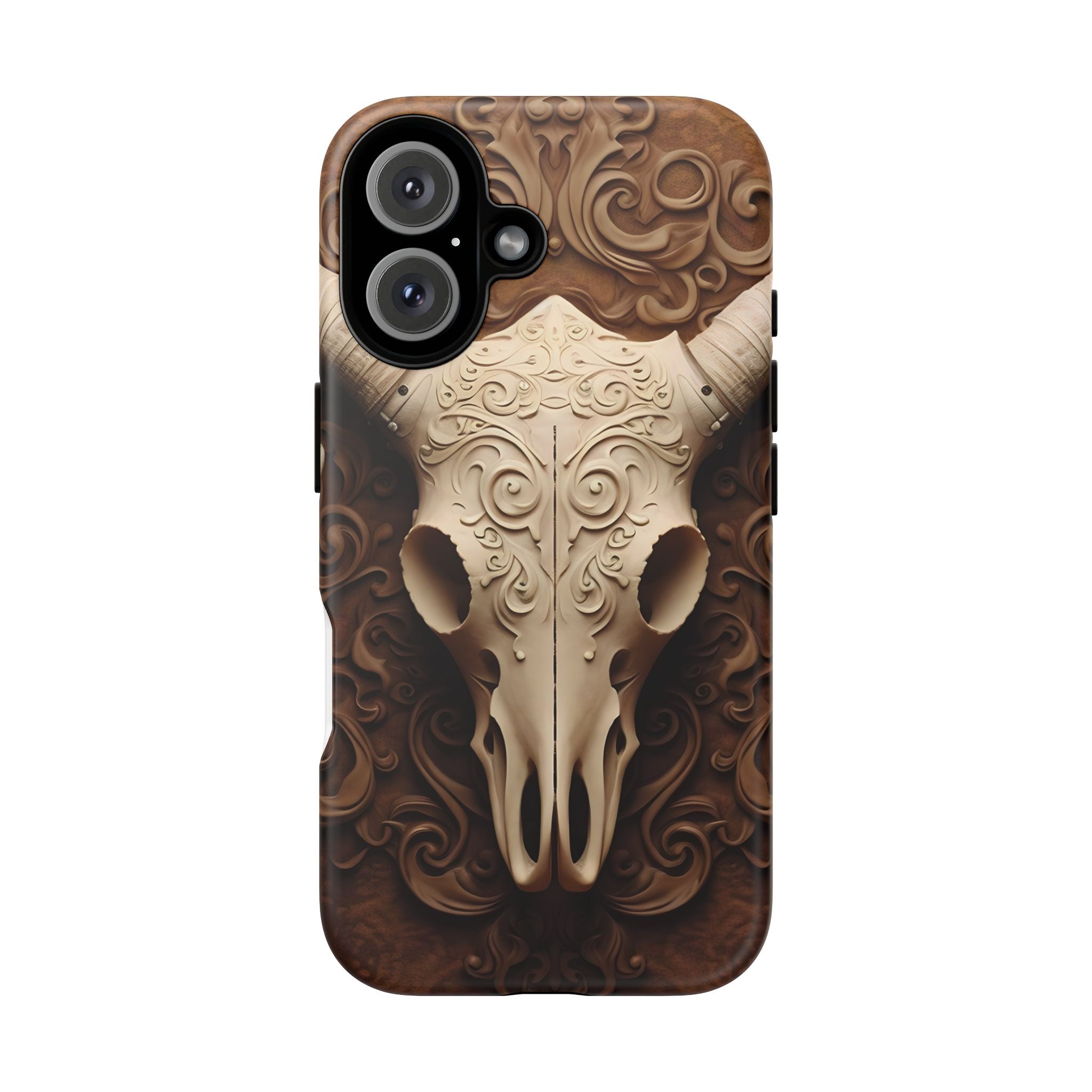 Baroque Ram Skull Hexagon Stone iPhone Case