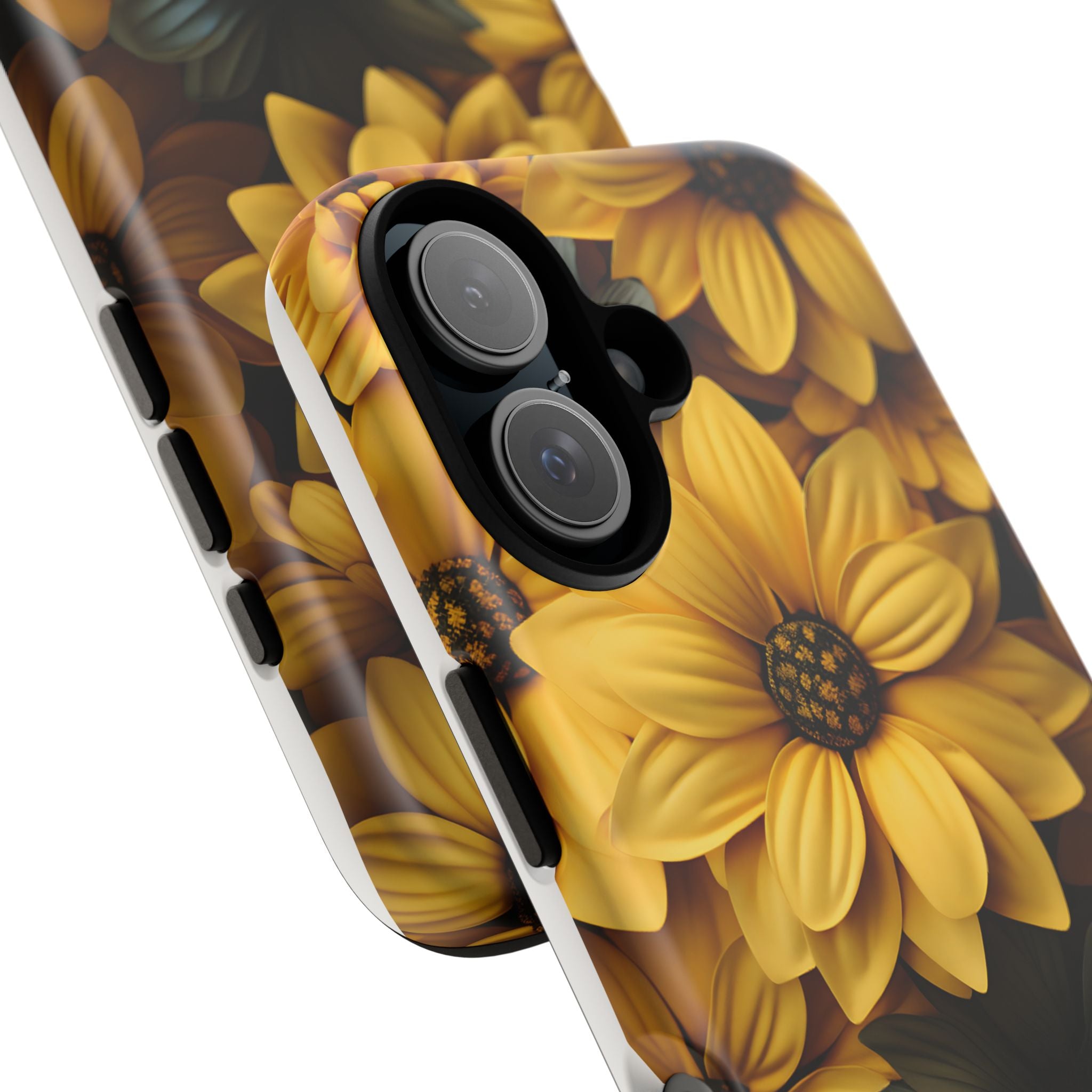 Golden Bloom Hexagon iPhone Case - Rugged Texture