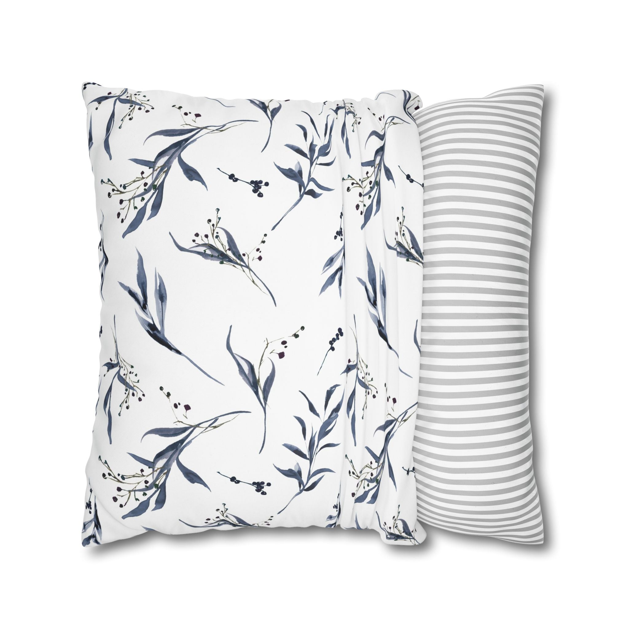 Watercolor Botanical Pillowcase - Blue