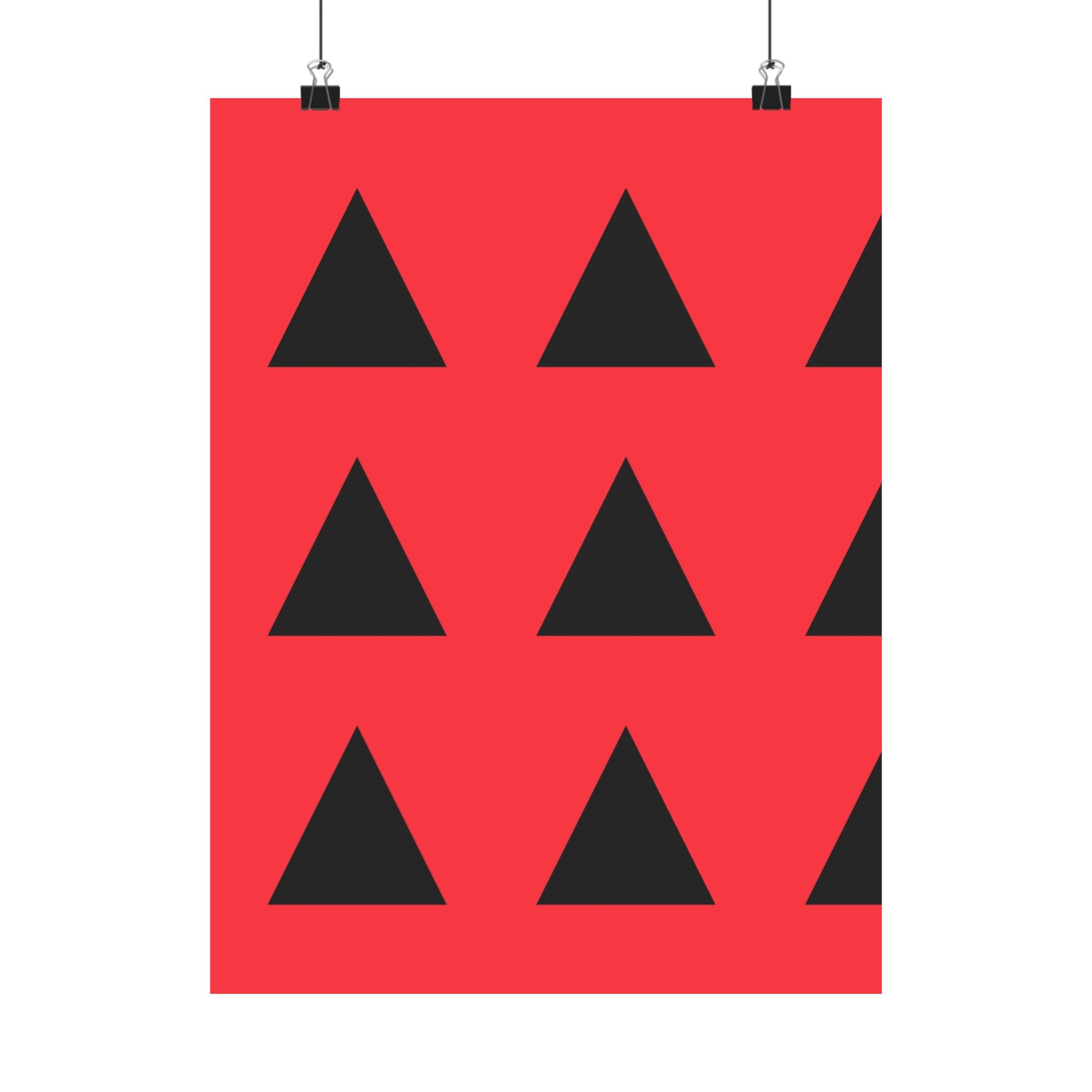 Red & Black Geometric Triangle Poster