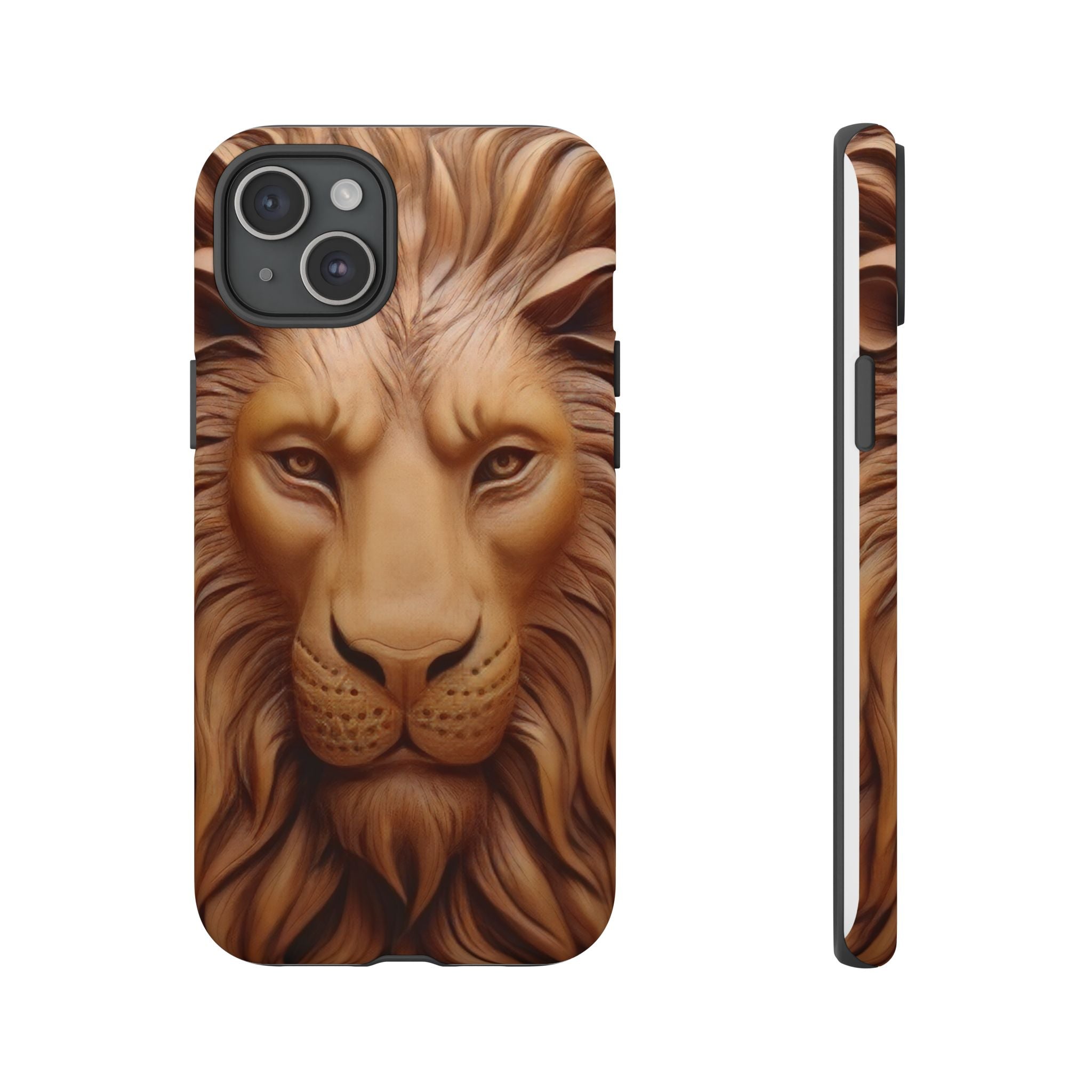 Majestic Lion Head Hexagon Stone iPhone Case