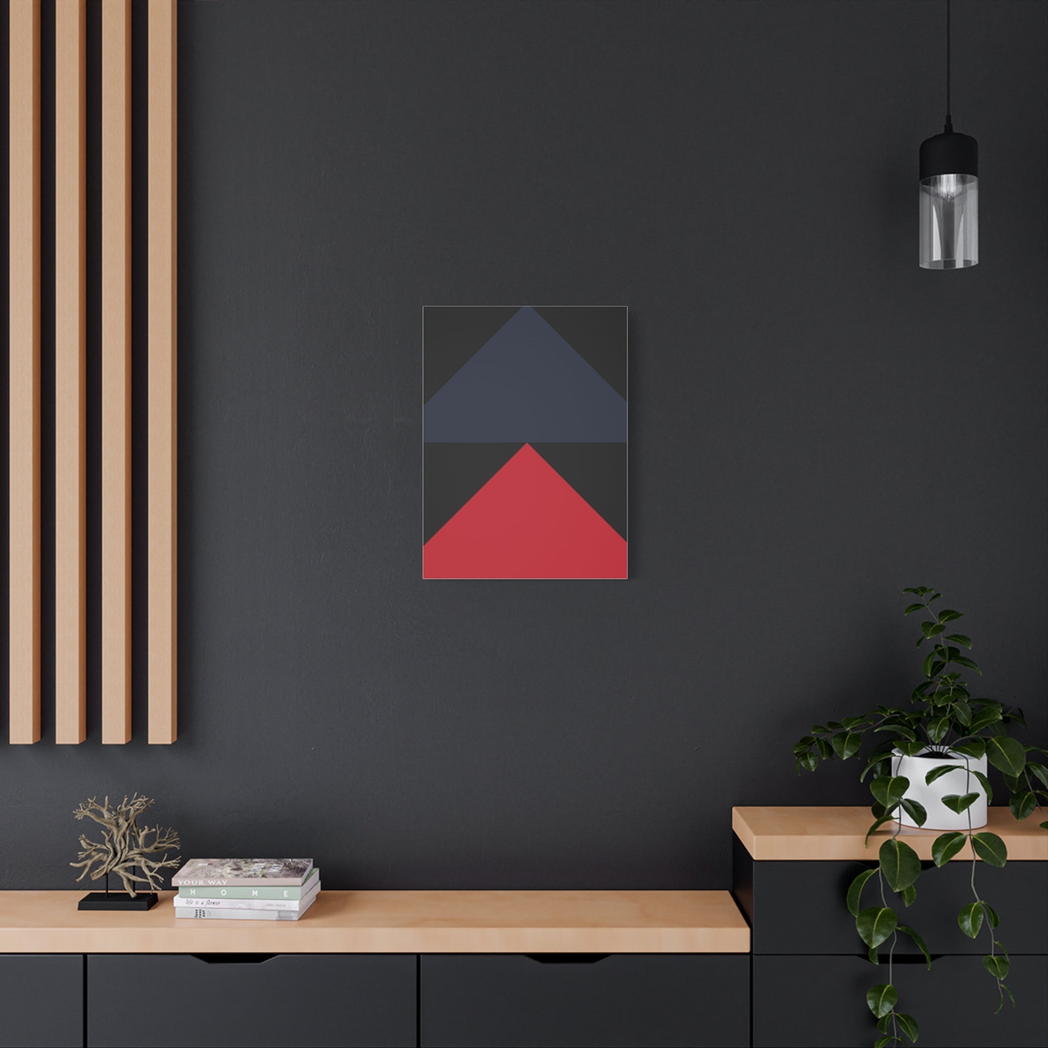 Geometric Triangles Matte Canvas Art