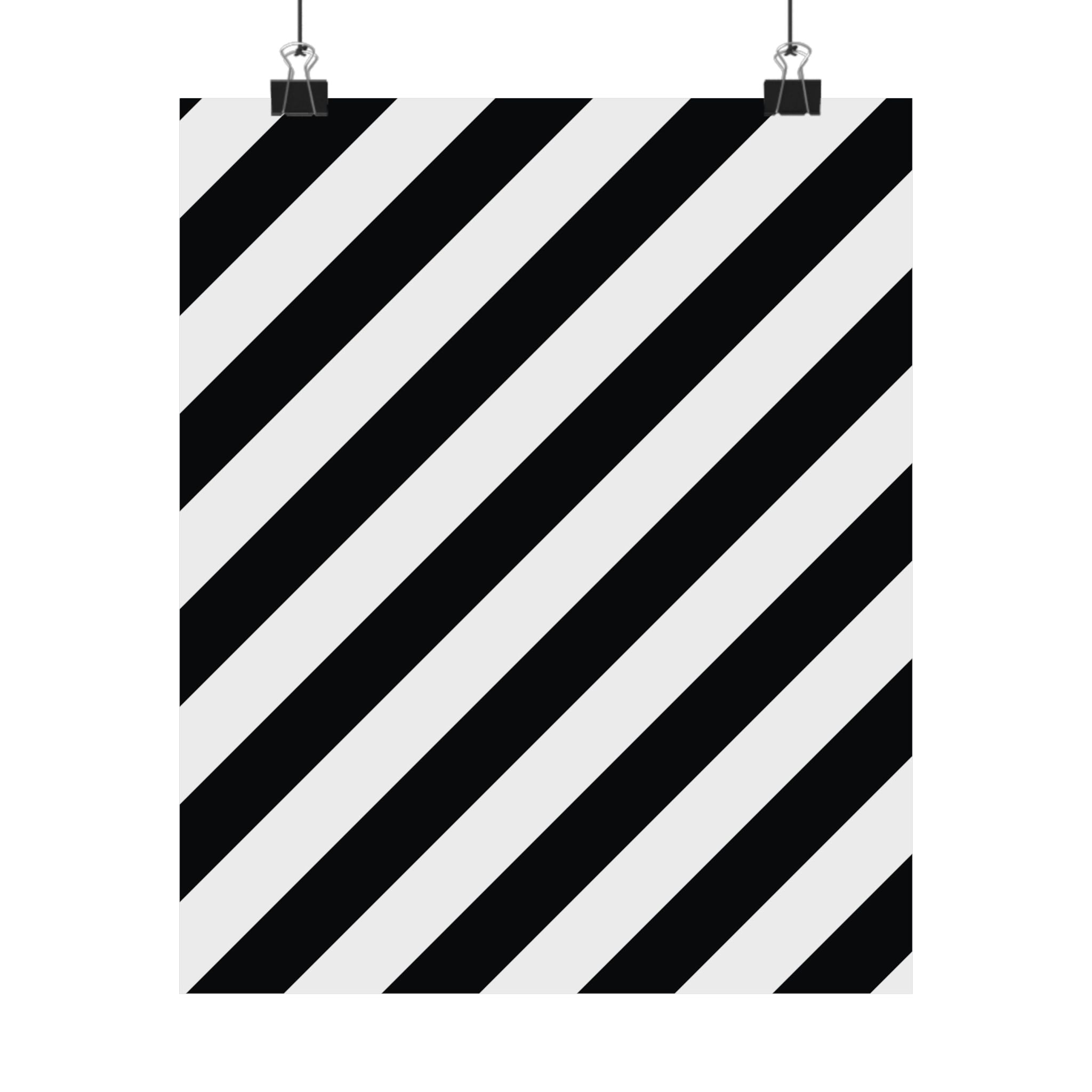 Modern Diagonal Stripe Art Poster