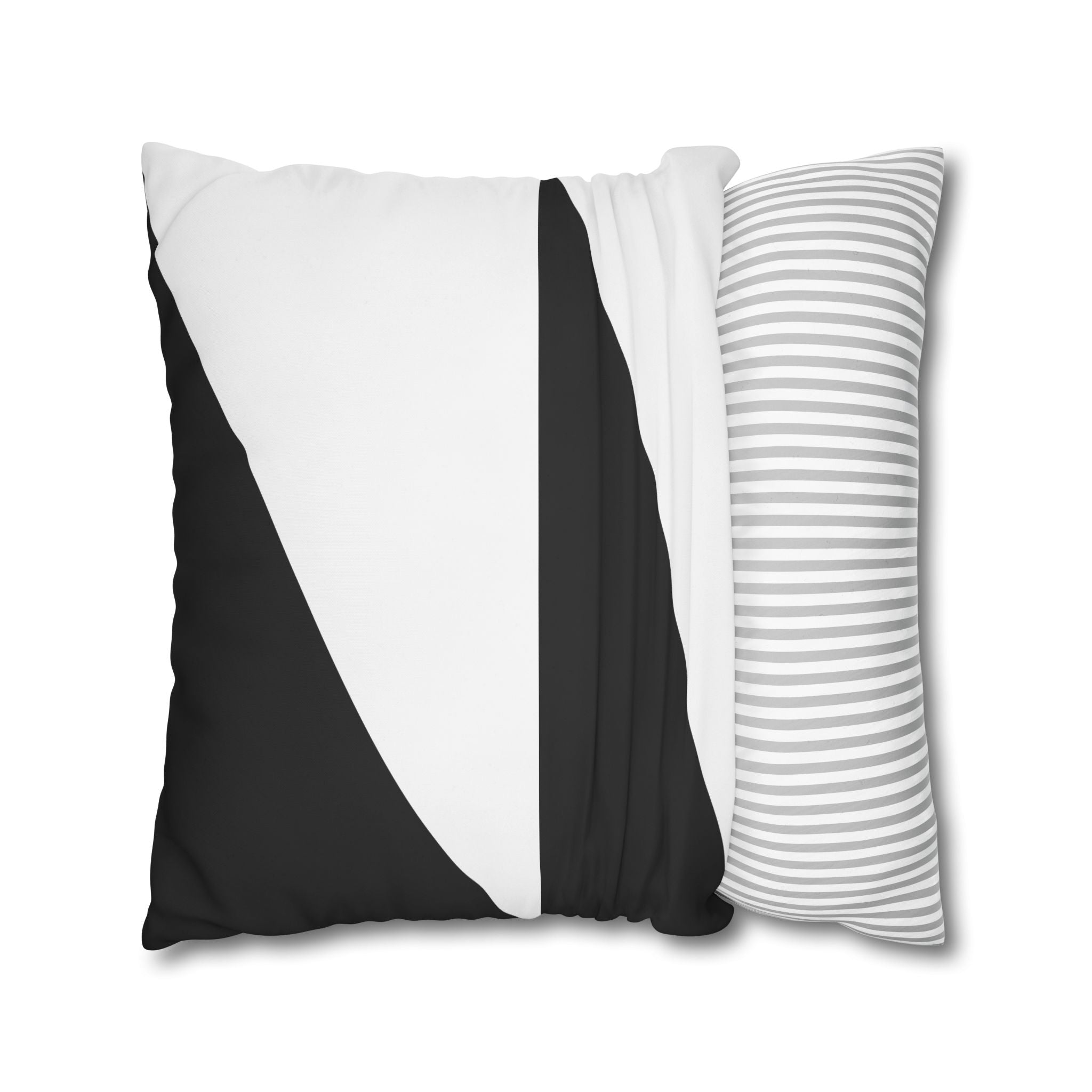 Geometric Triangle Pillowcase - Black & White