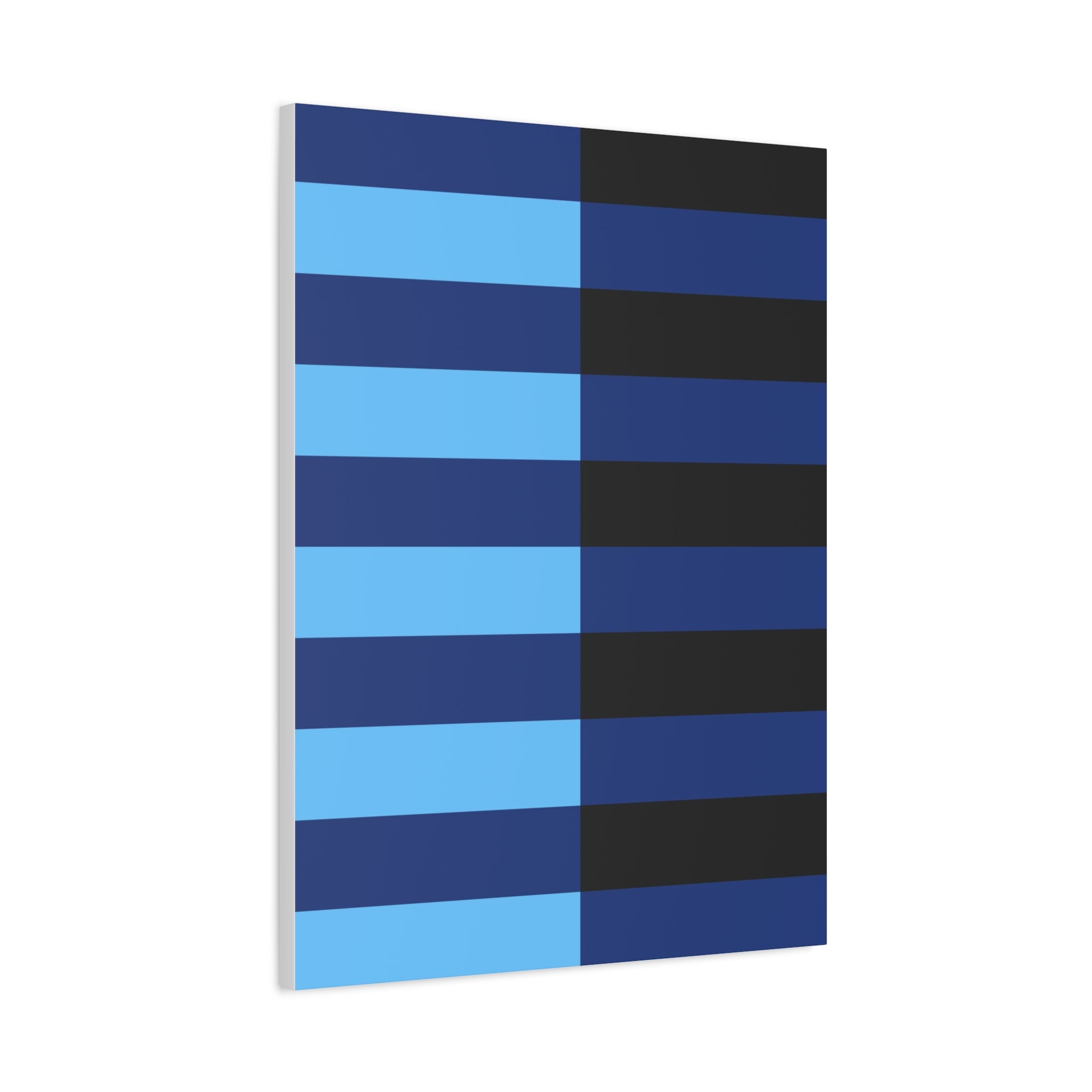 Abstract Blue & Grey Stripe Canvas Art