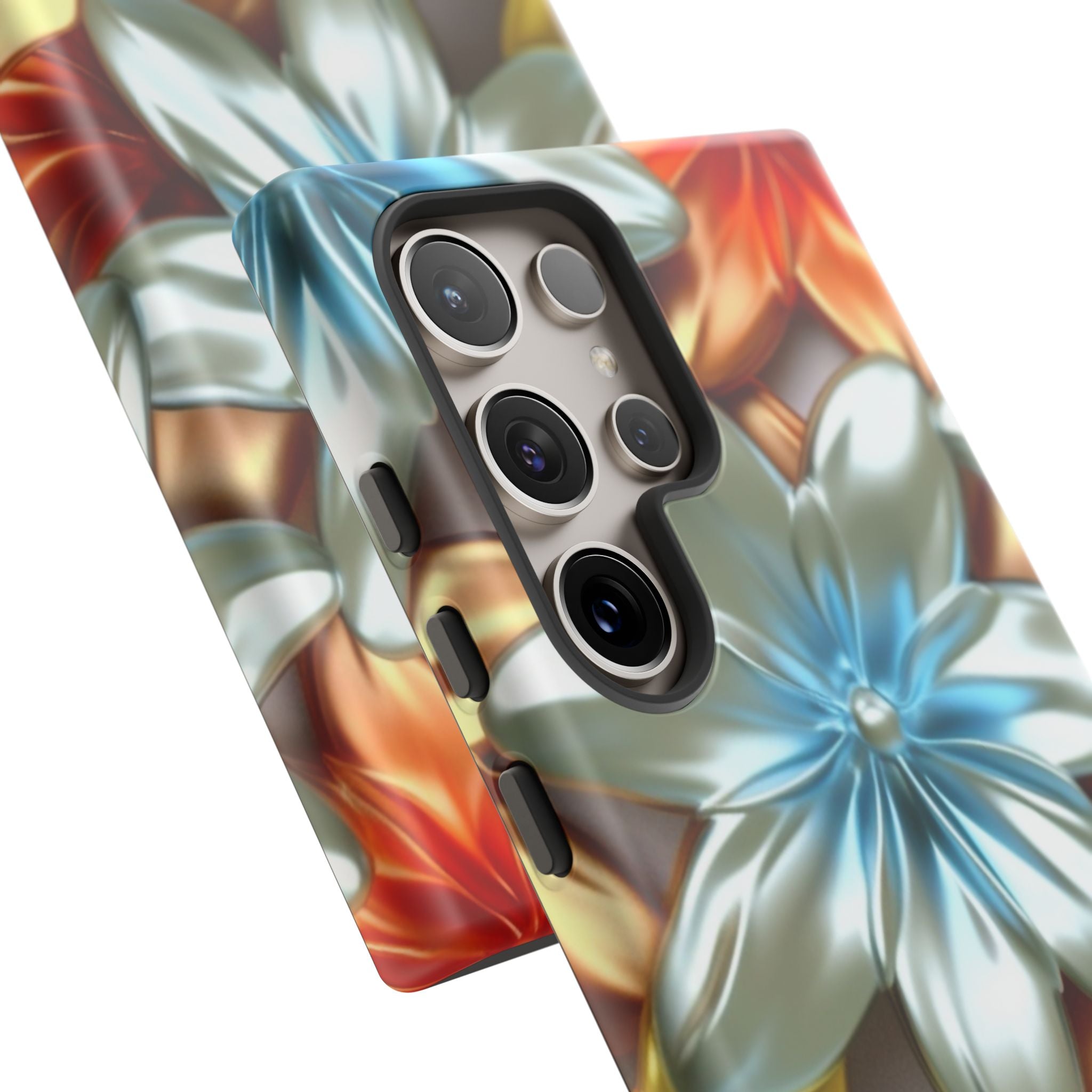 Metallic Flower Samsung Case - Stylish & Modern