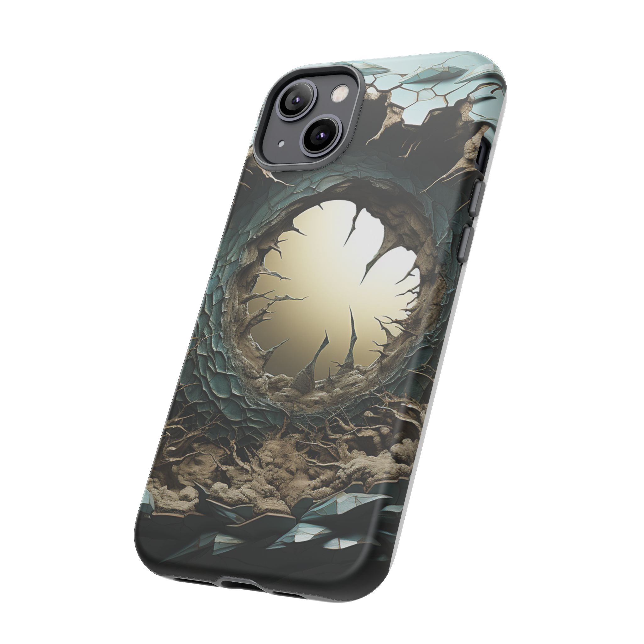 Surreal Alien Landscape Hexagon Stone iPhone Case