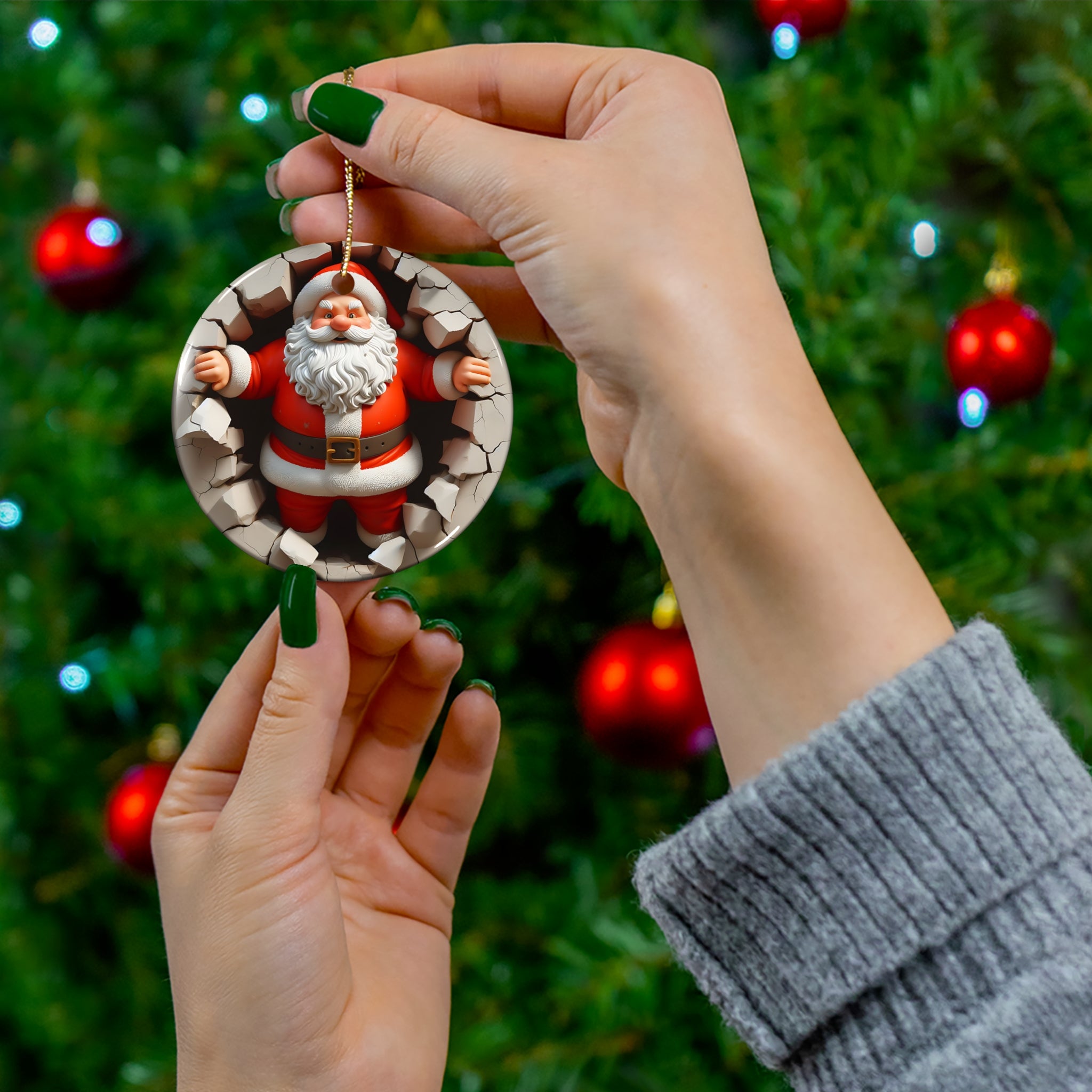 Santa's Stone Wall Breakout Ornament