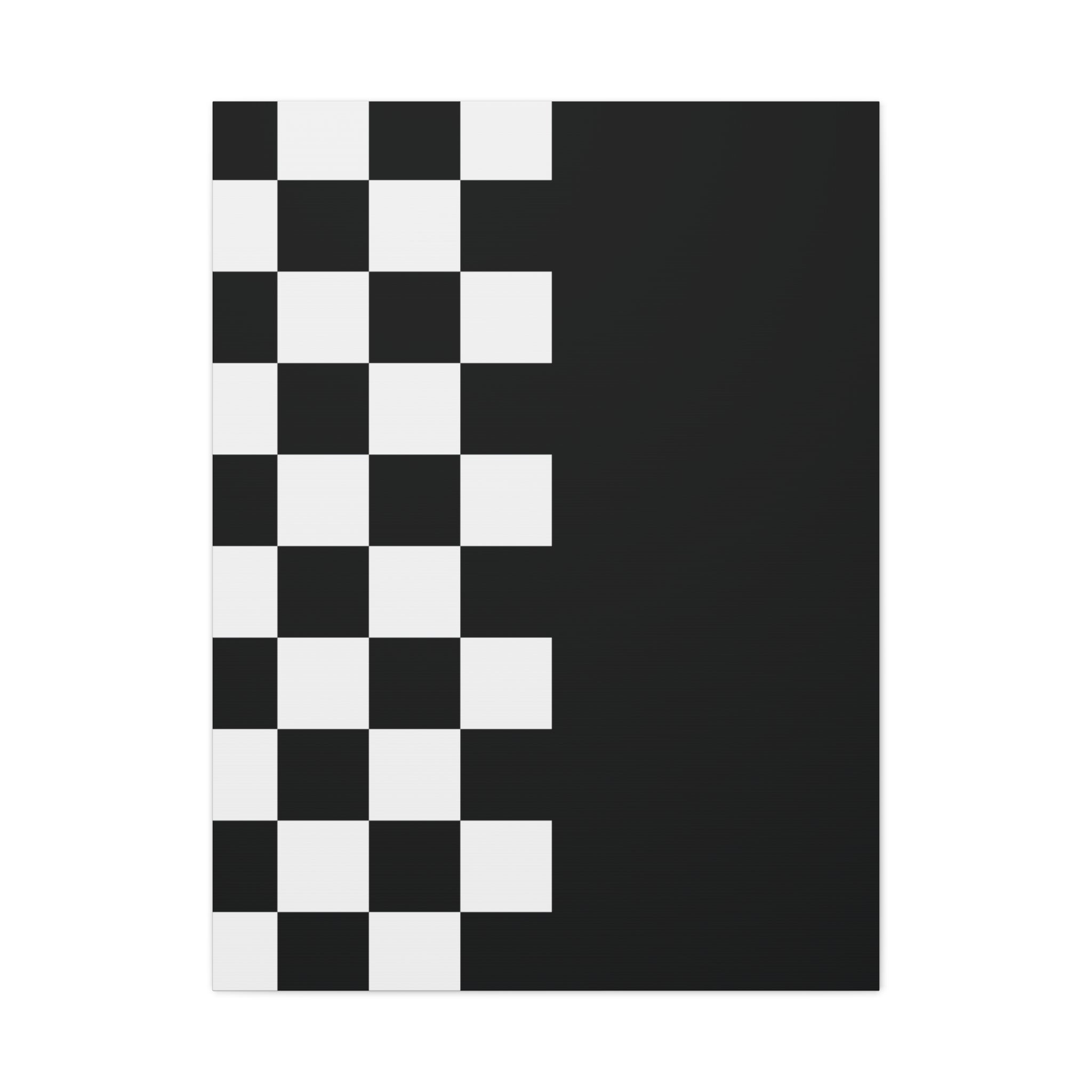 Abstract Black & White Checkered Canvas Art