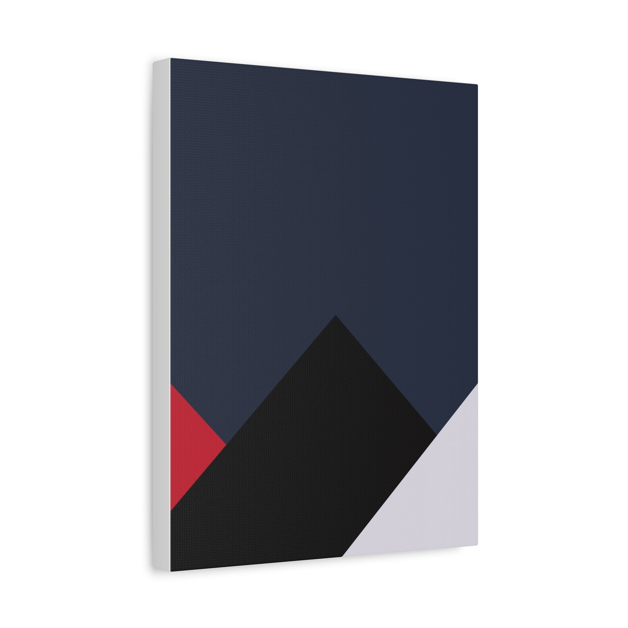 Abstract Geometric Canvas Art - Navy, Red, White