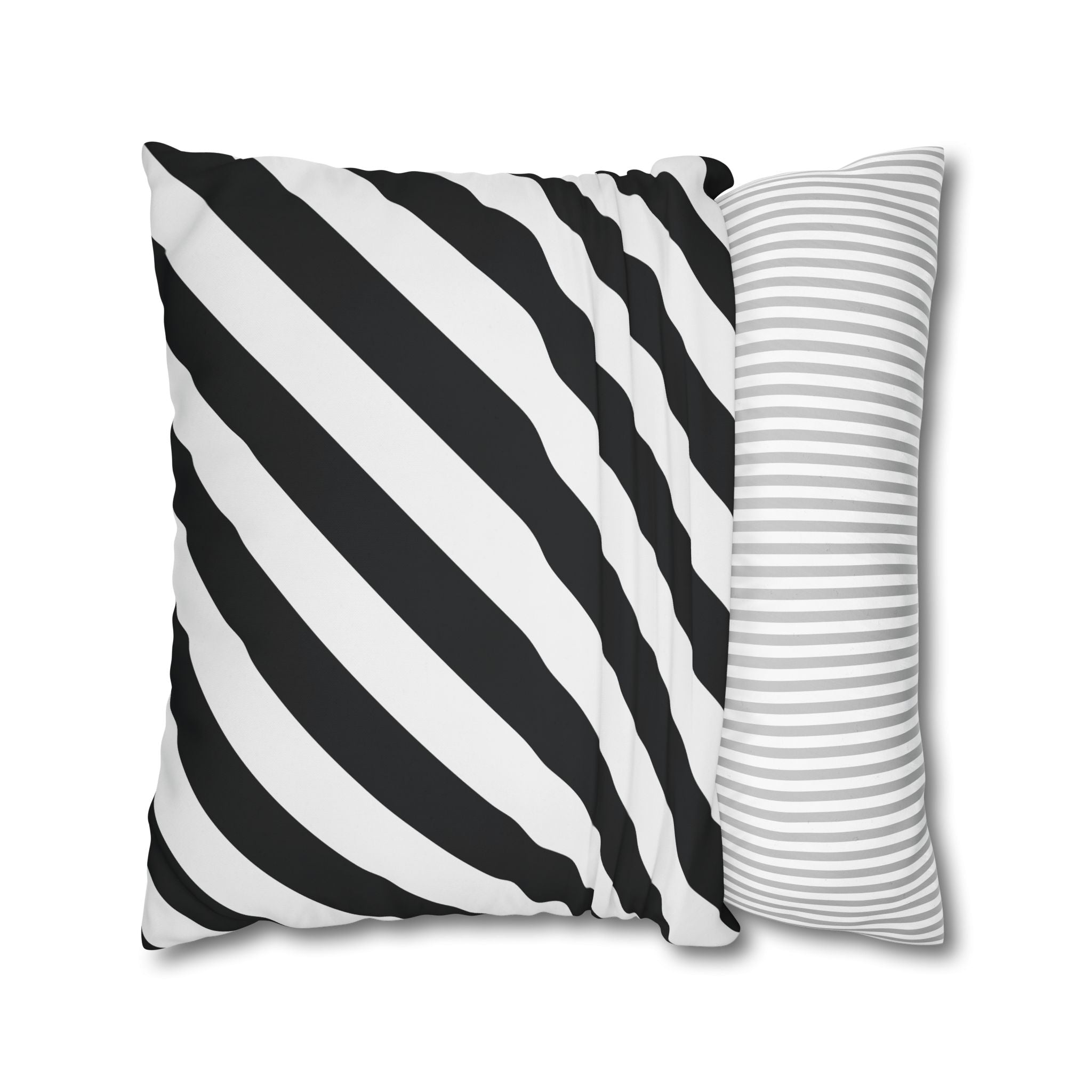 Geometric Stripe Pillowcase - Black & White