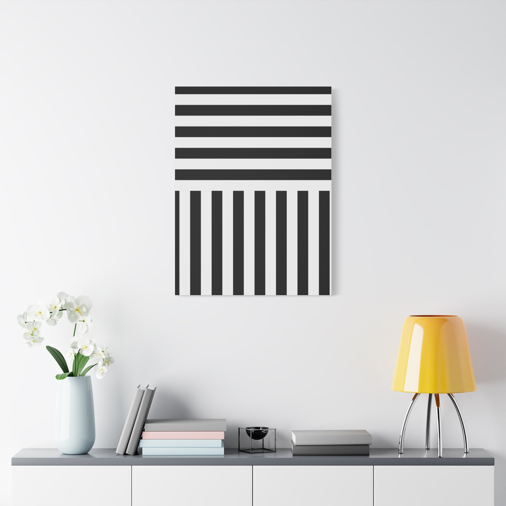 Monochrome Geometric Canvas Art