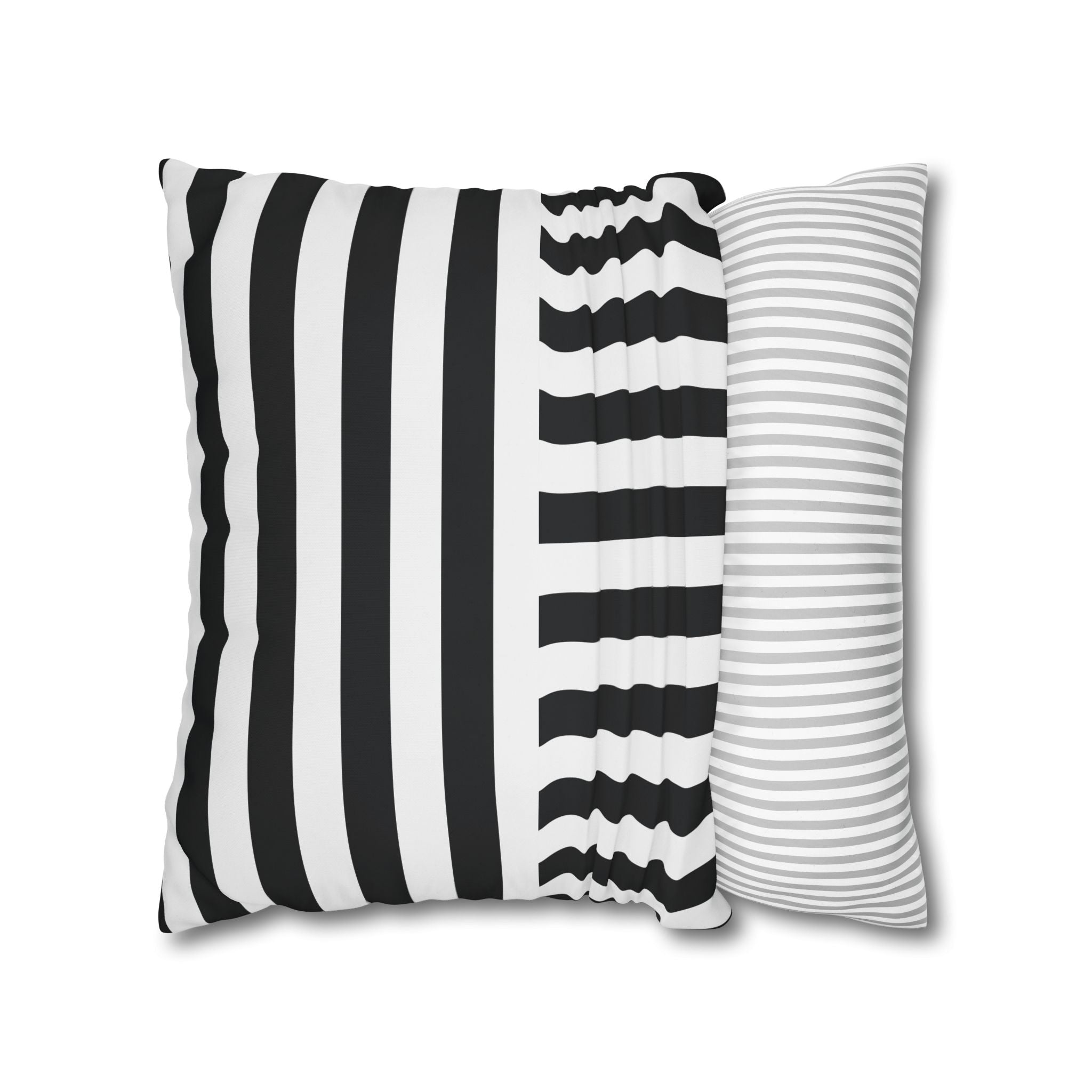 Geometric Black & White Stripe Pillowcase