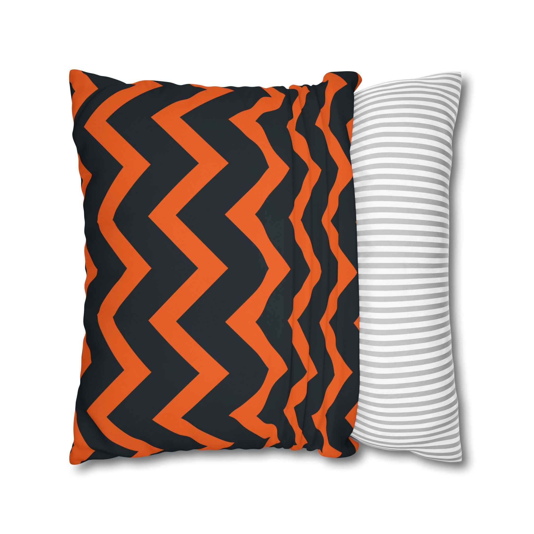 Chevron Stripe Pillowcase - Orange & Teal