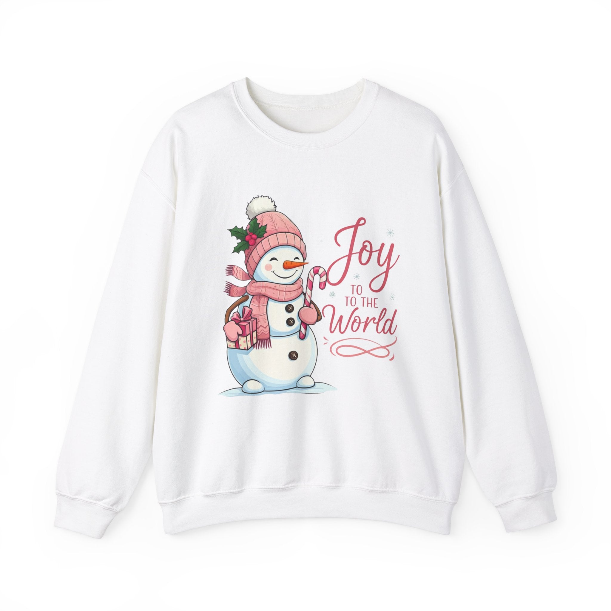 Pink Snowman Joy Christmas Sweatshirt