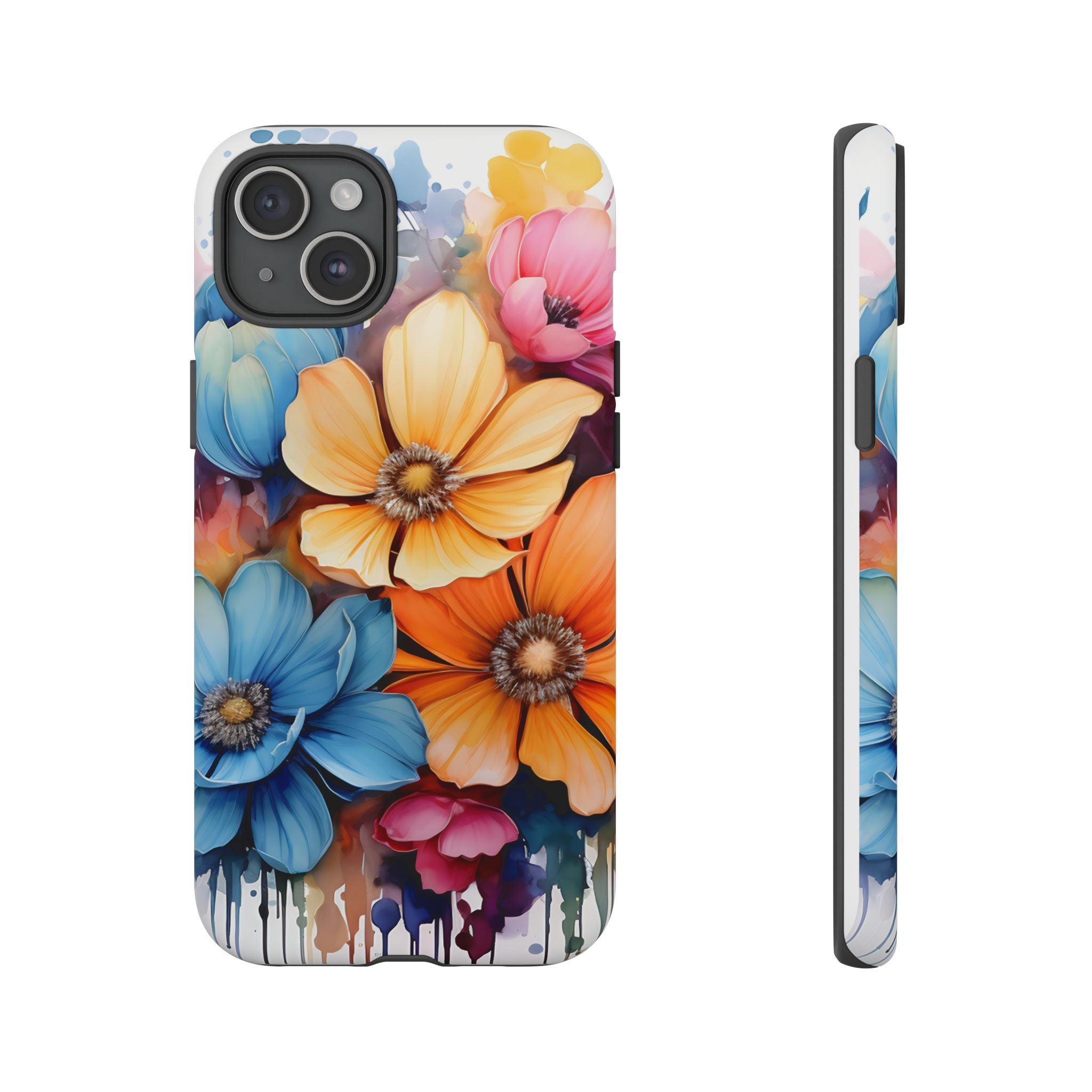 Vibrant Floral Watercolor iPhone Case - Hexagon Stone