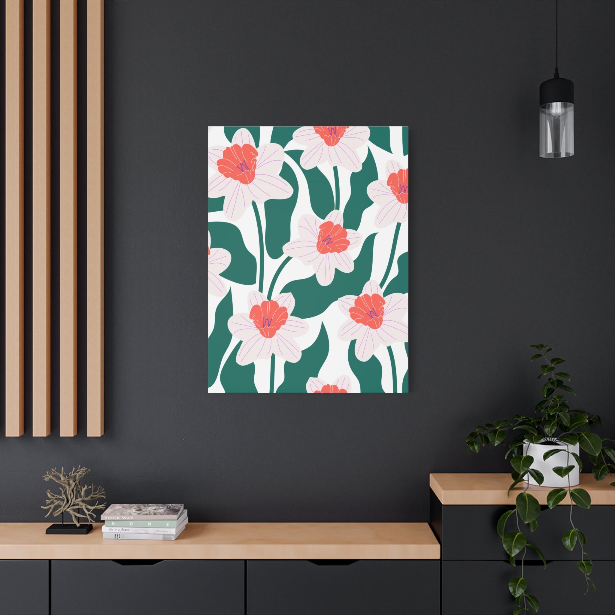 Art Deco Floral Canvas Print