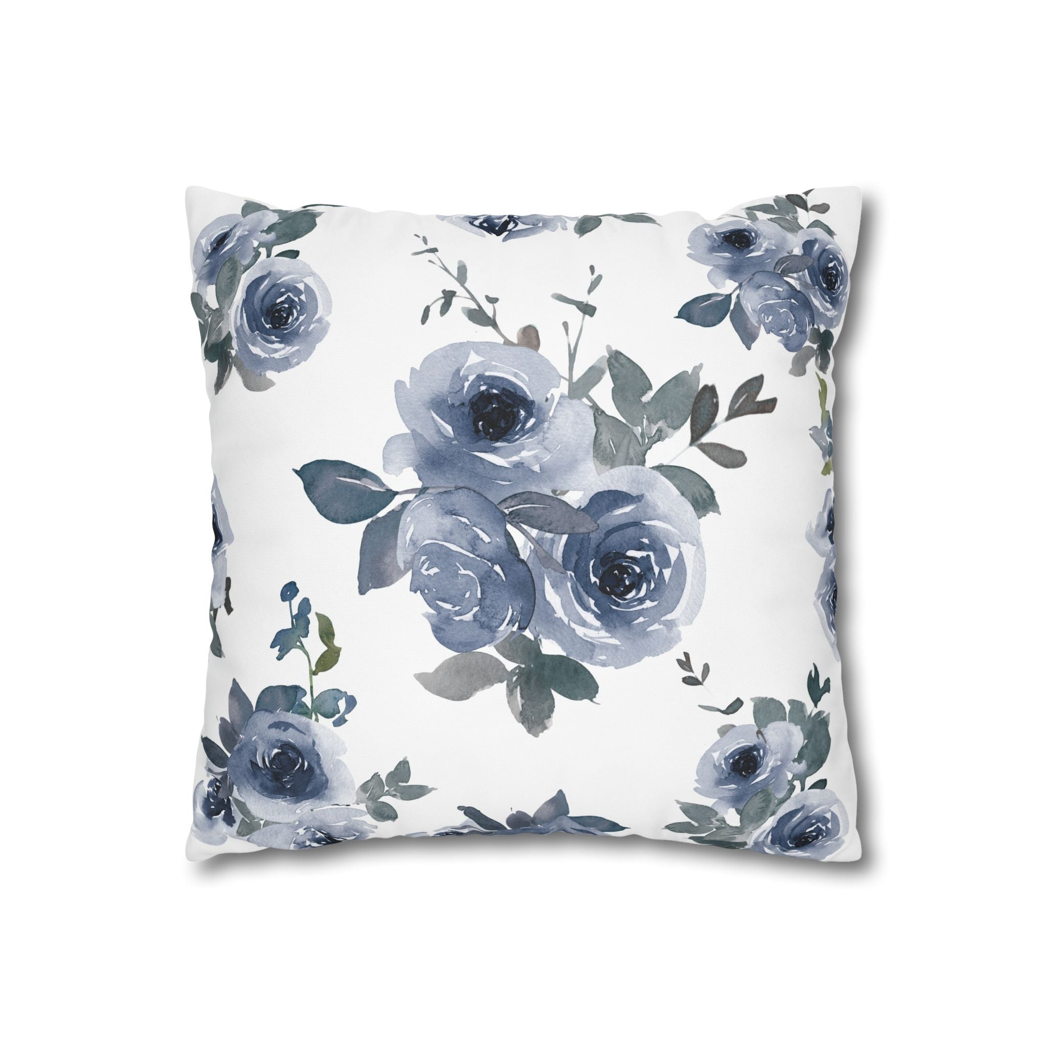 Blue Rose Watercolor Pillowcase