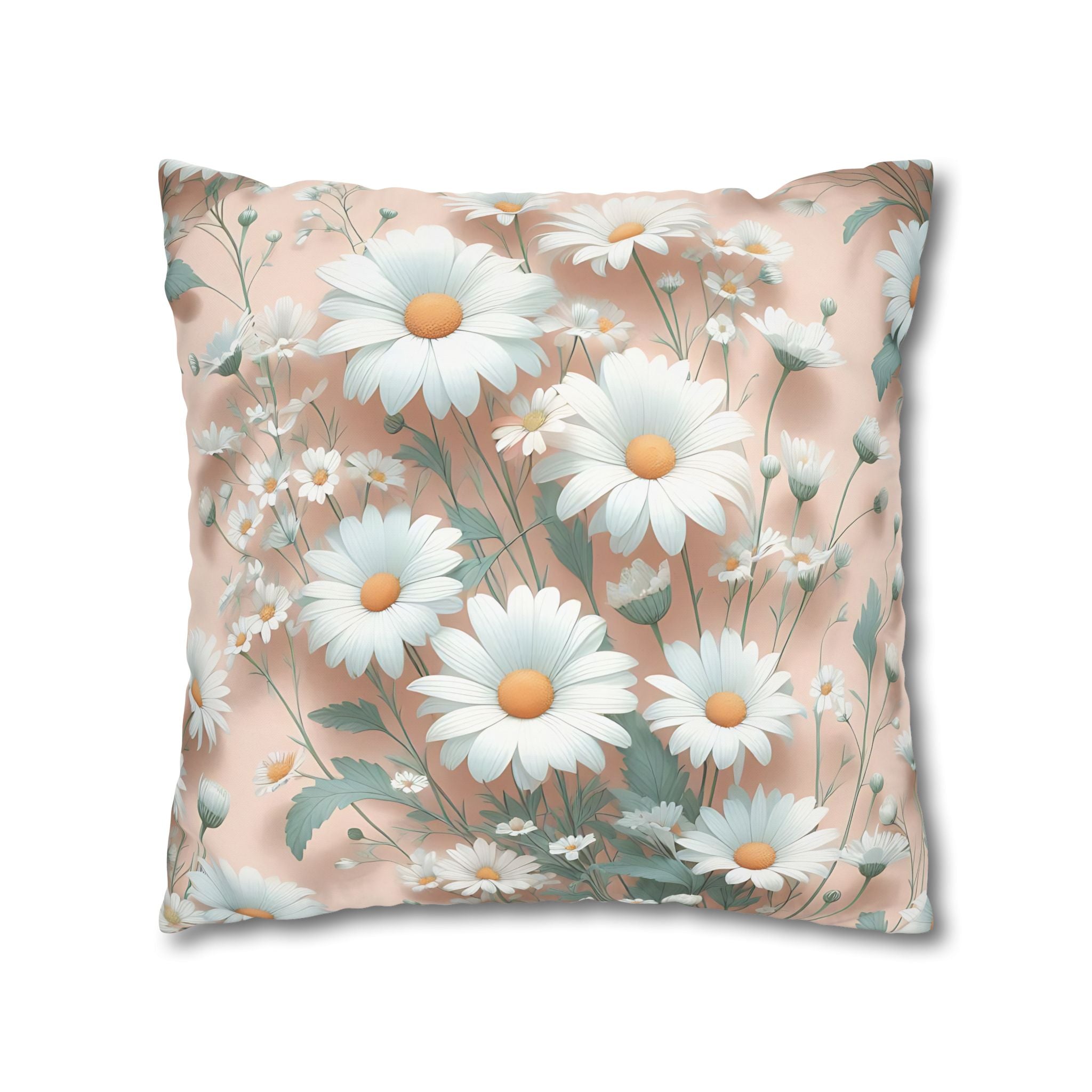 Peach Daisy Pillowcase - Floral Bedding