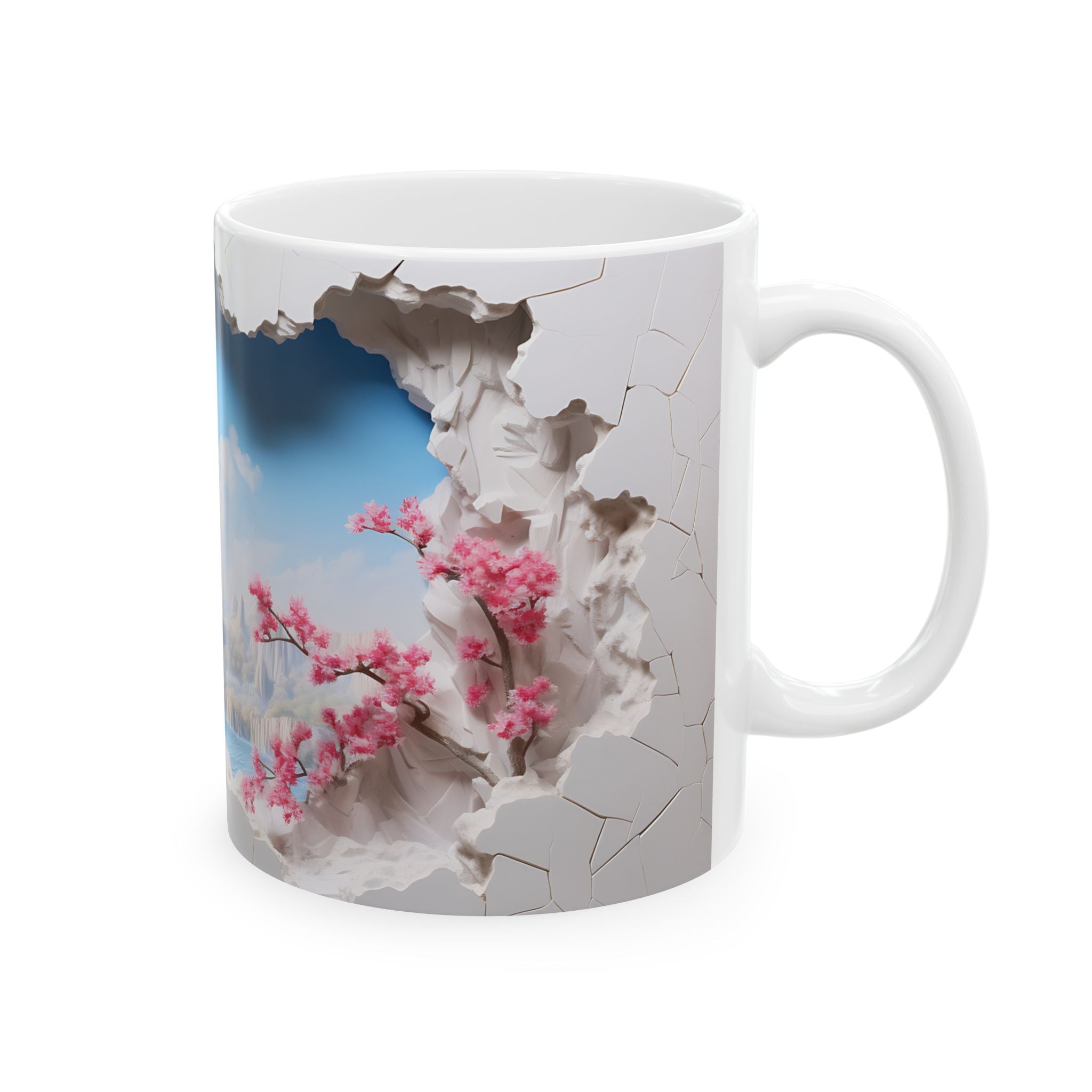 Surreal Cherry Blossom Waterfall Mug