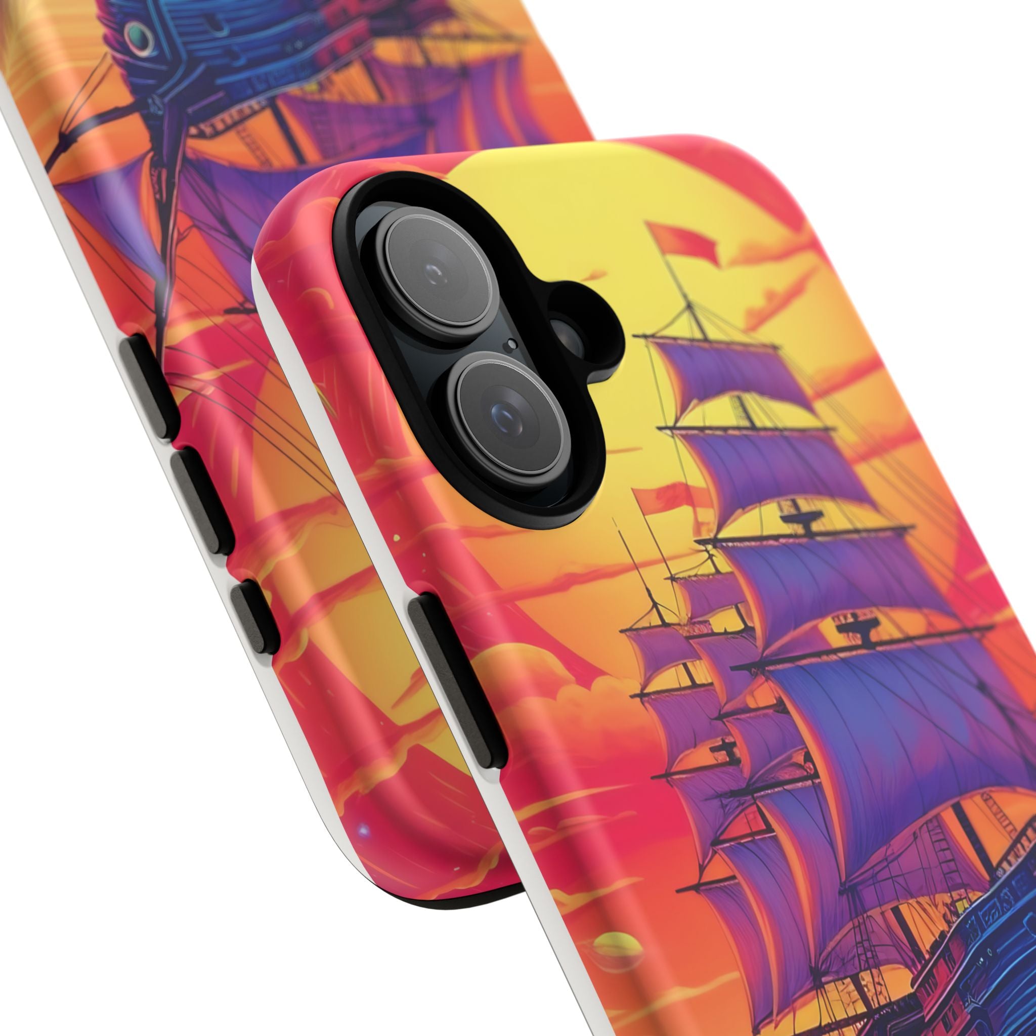 Sunset Galleon Hexagon Stone iPhone Case