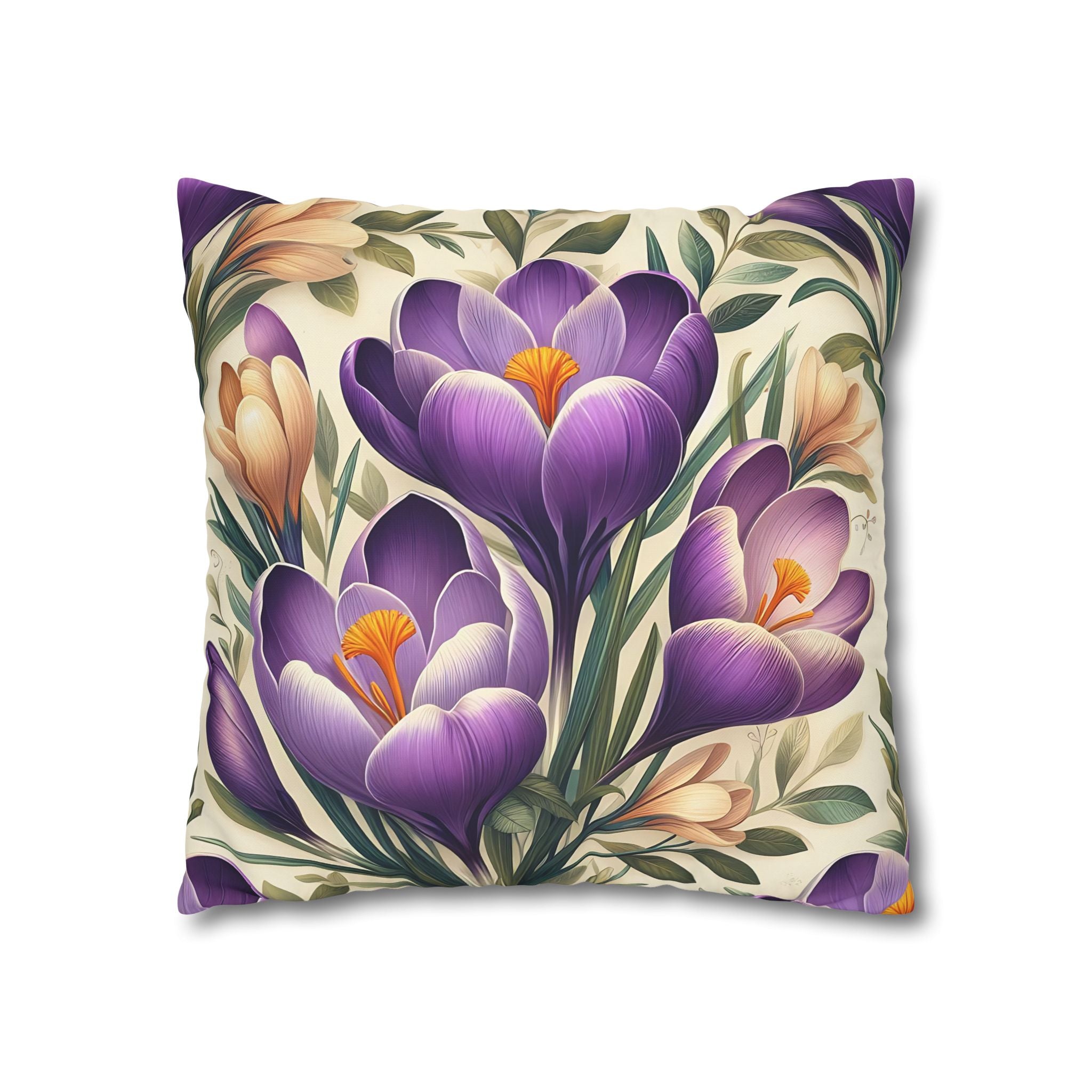 Purple Crocus Botanical Pillowcase