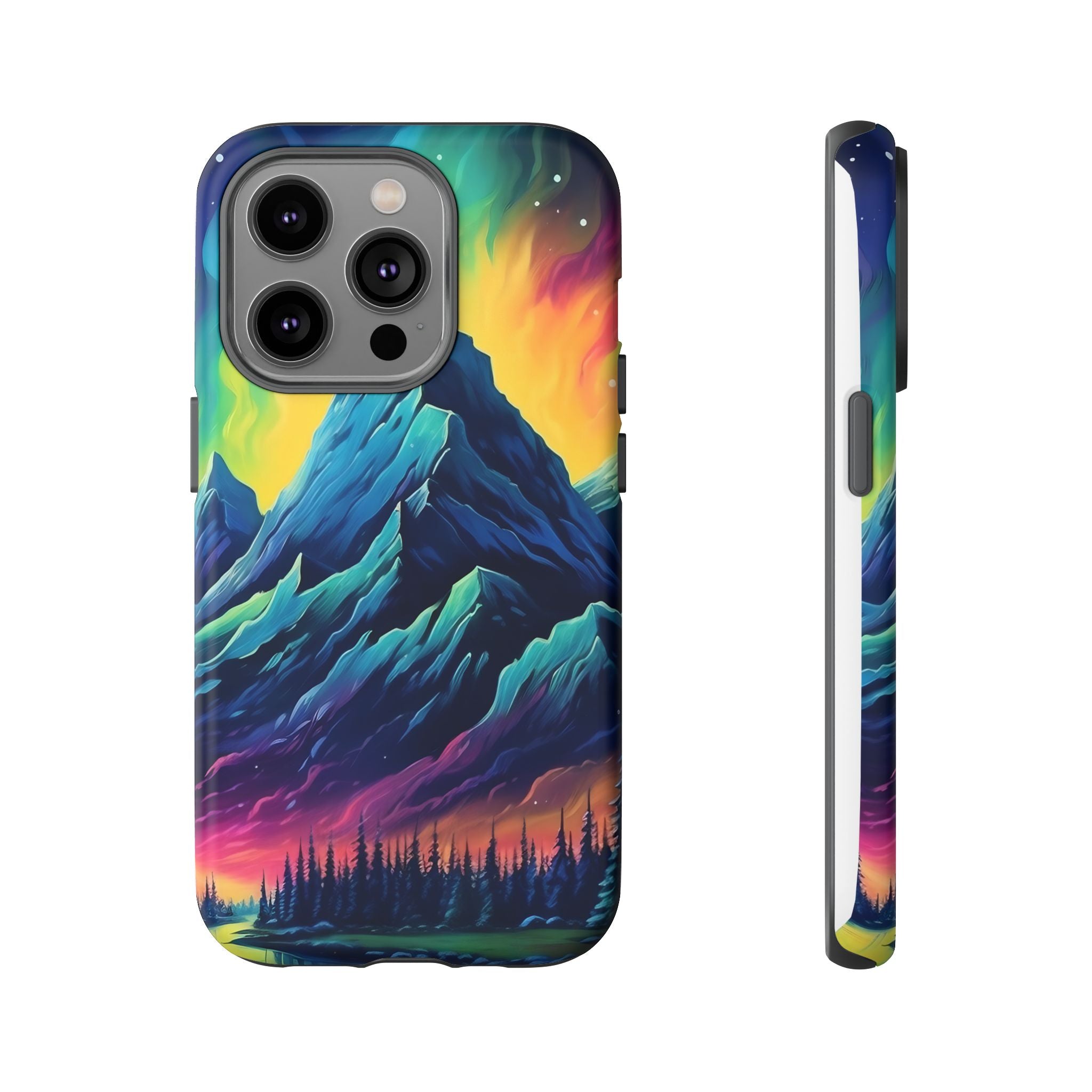 Aurora Mountain Hexagon iPhone Case