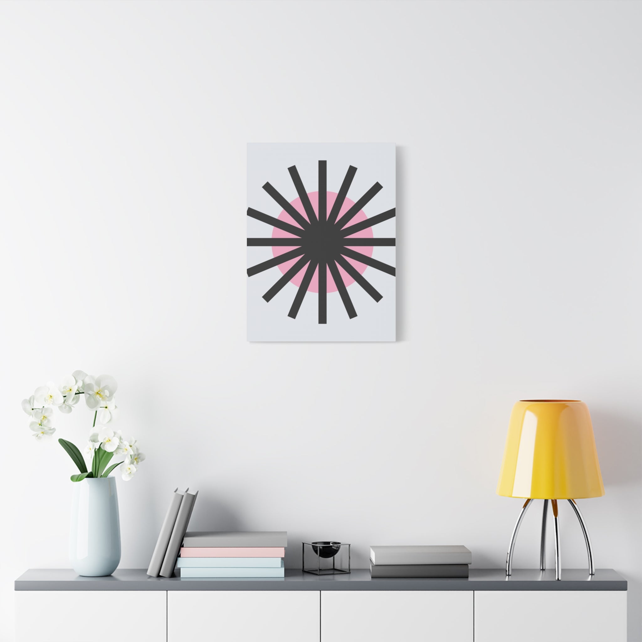 Mid-Century Sunburst Abstract Canvas Art