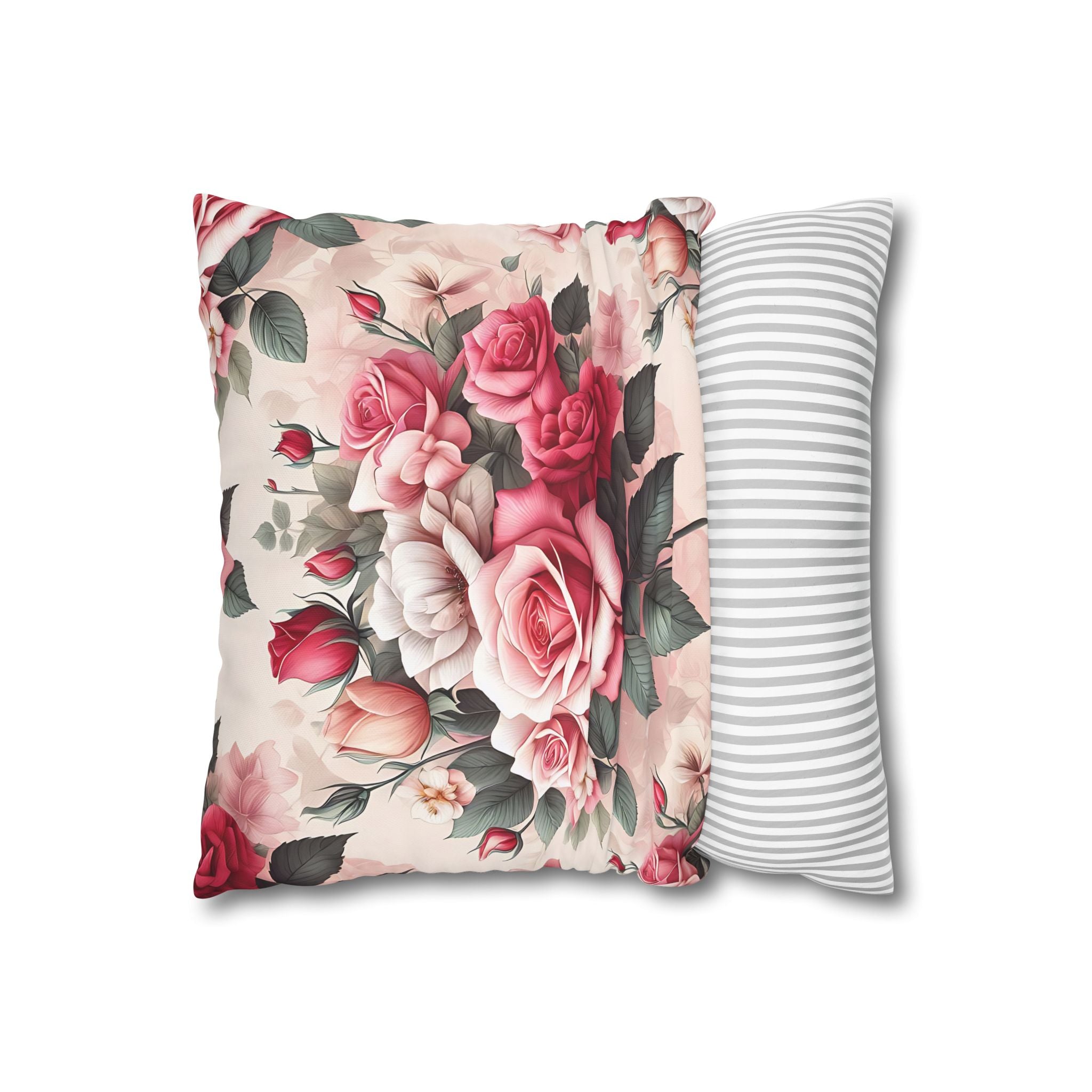 Pink Rose Pillowcase - Romantic Floral Design