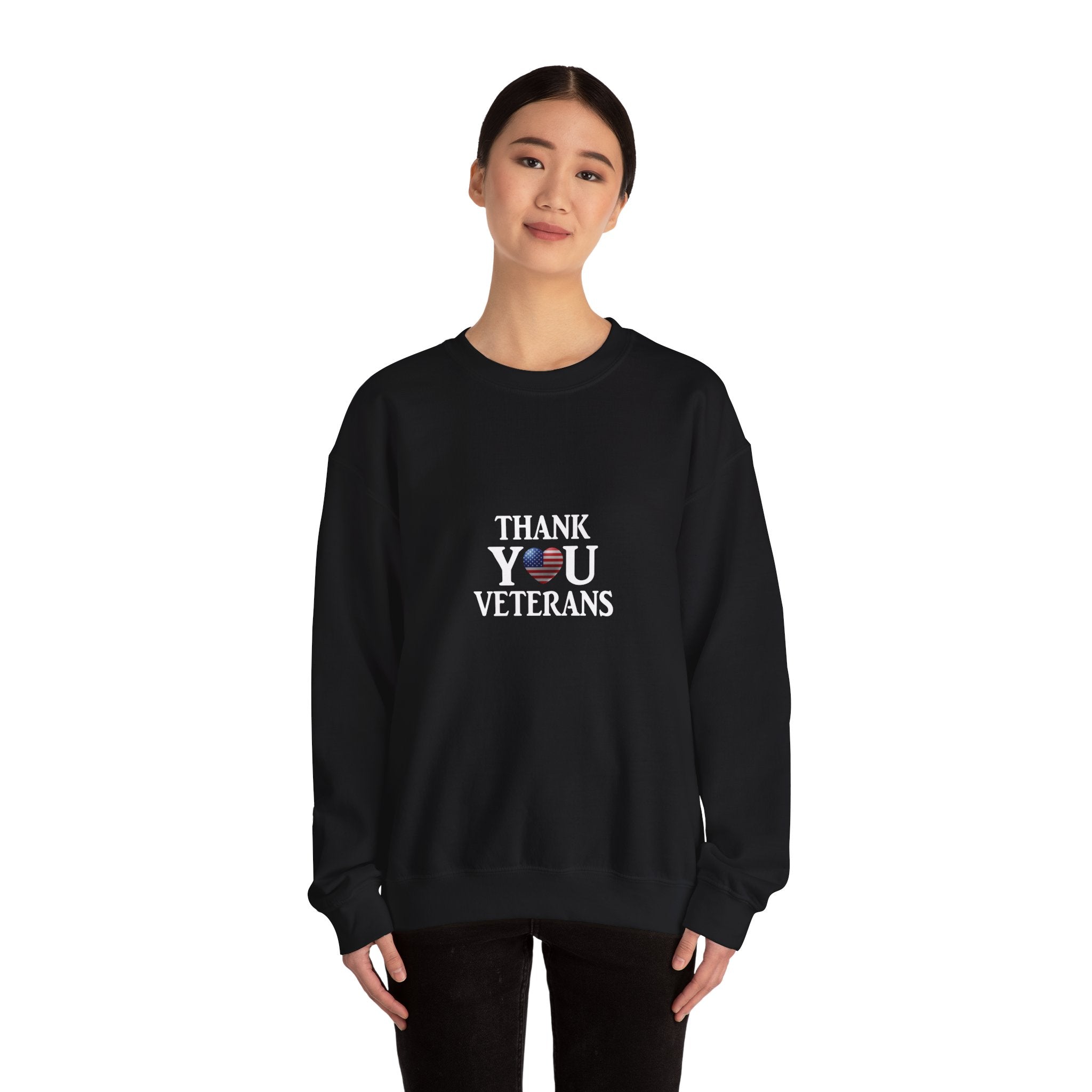 Thank You Veterans Flag Heart Sweatshirt