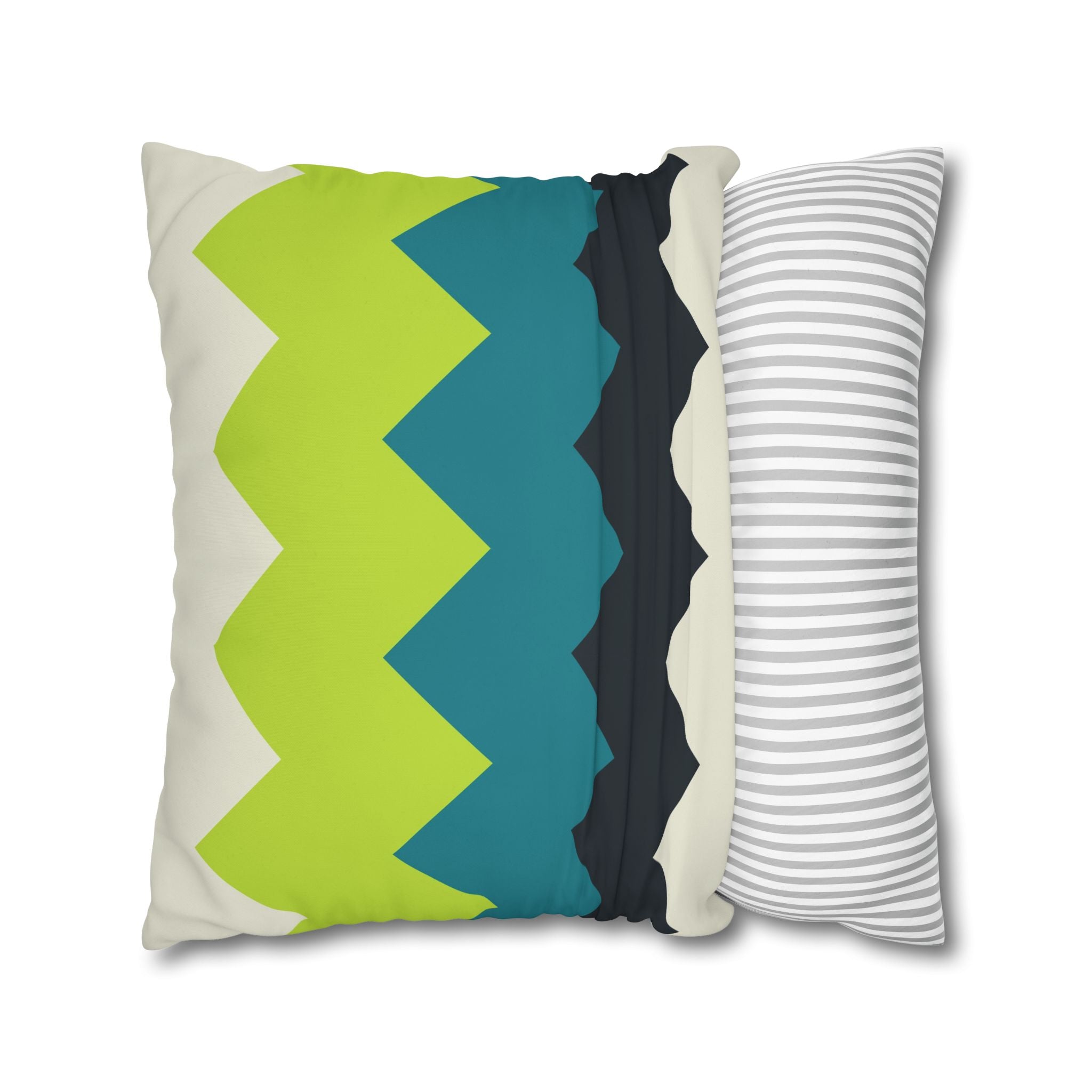 Chevron Stripe Pillowcase - Teal & Lime