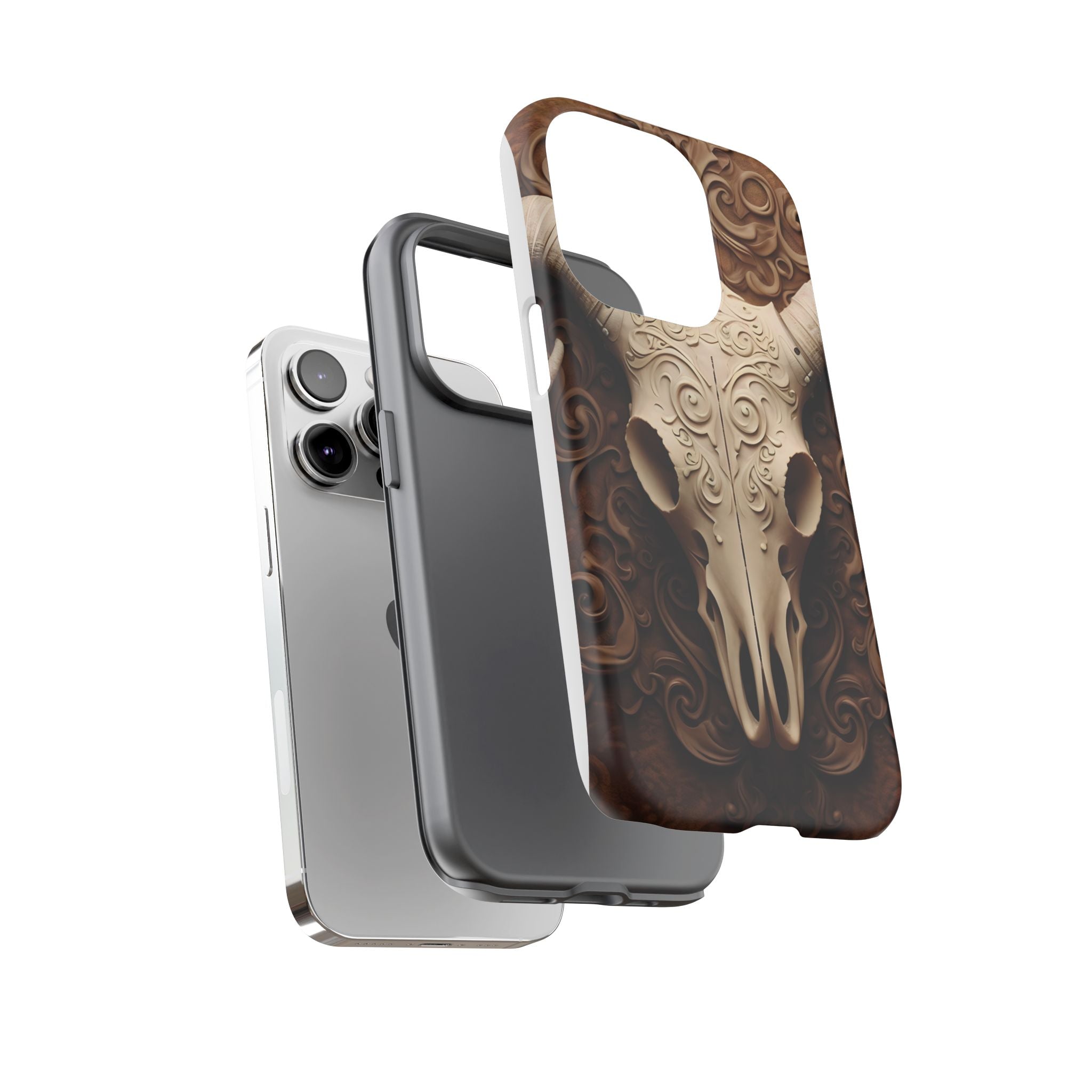 Baroque Ram Skull Hexagon Stone iPhone Case