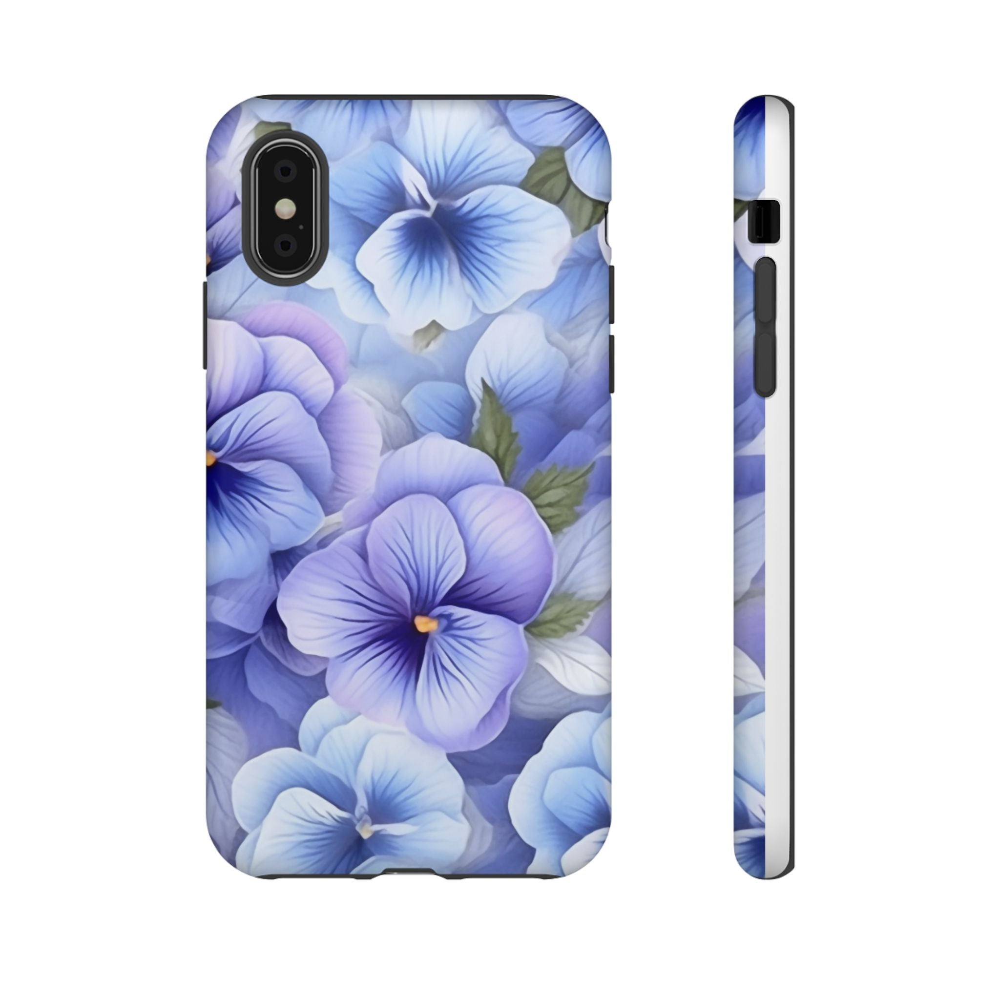 Dreamy Pansy Blue iPhone Case - Hexagon Stone