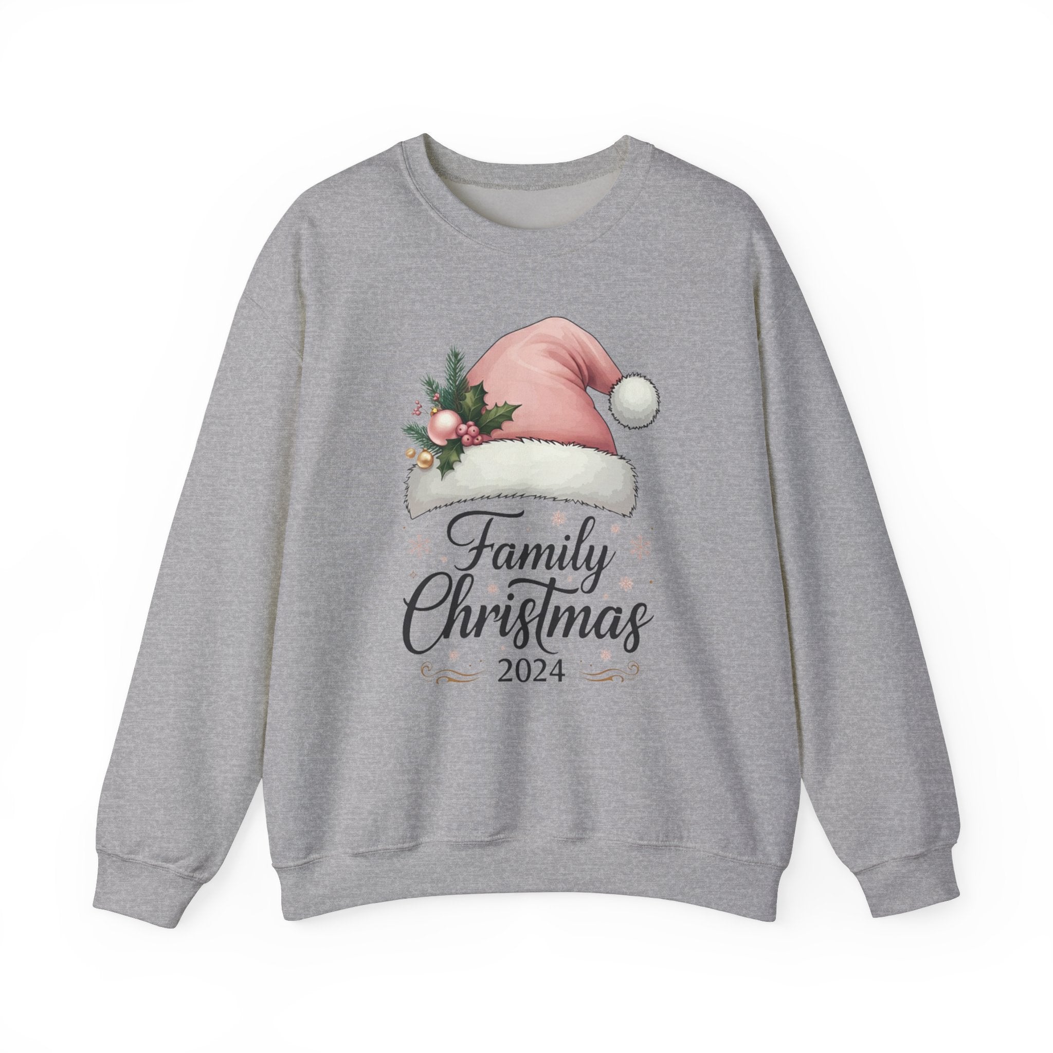 Pink Santa Hat Family Christmas 2024 Sweatshirt