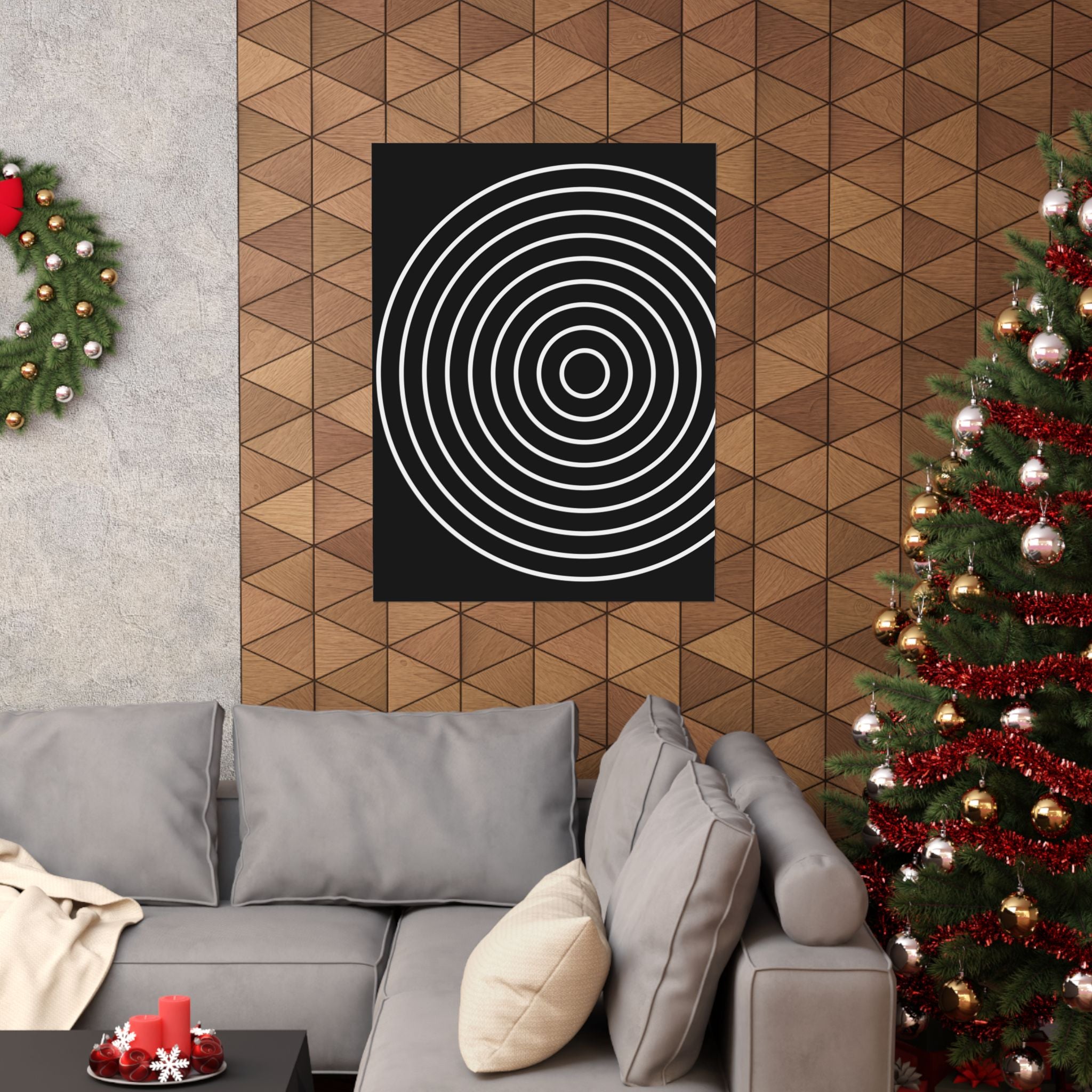 Concentric Circles Abstract Art Poster