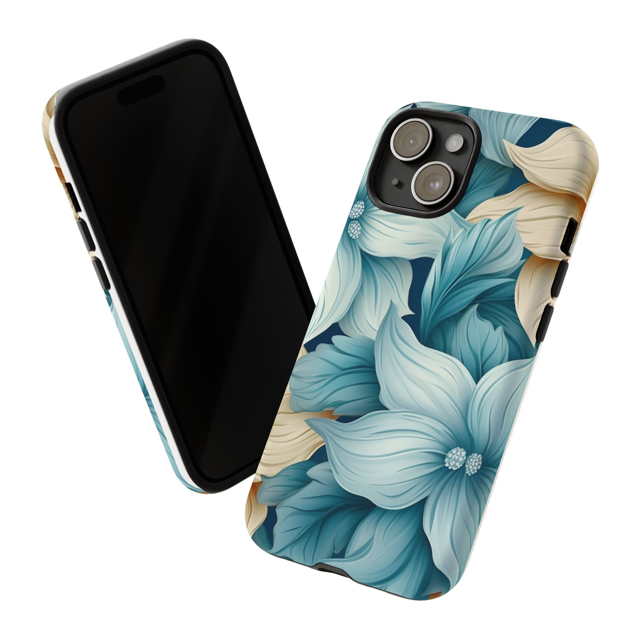 Teal Floral Hexagon iPhone Case - Rugged