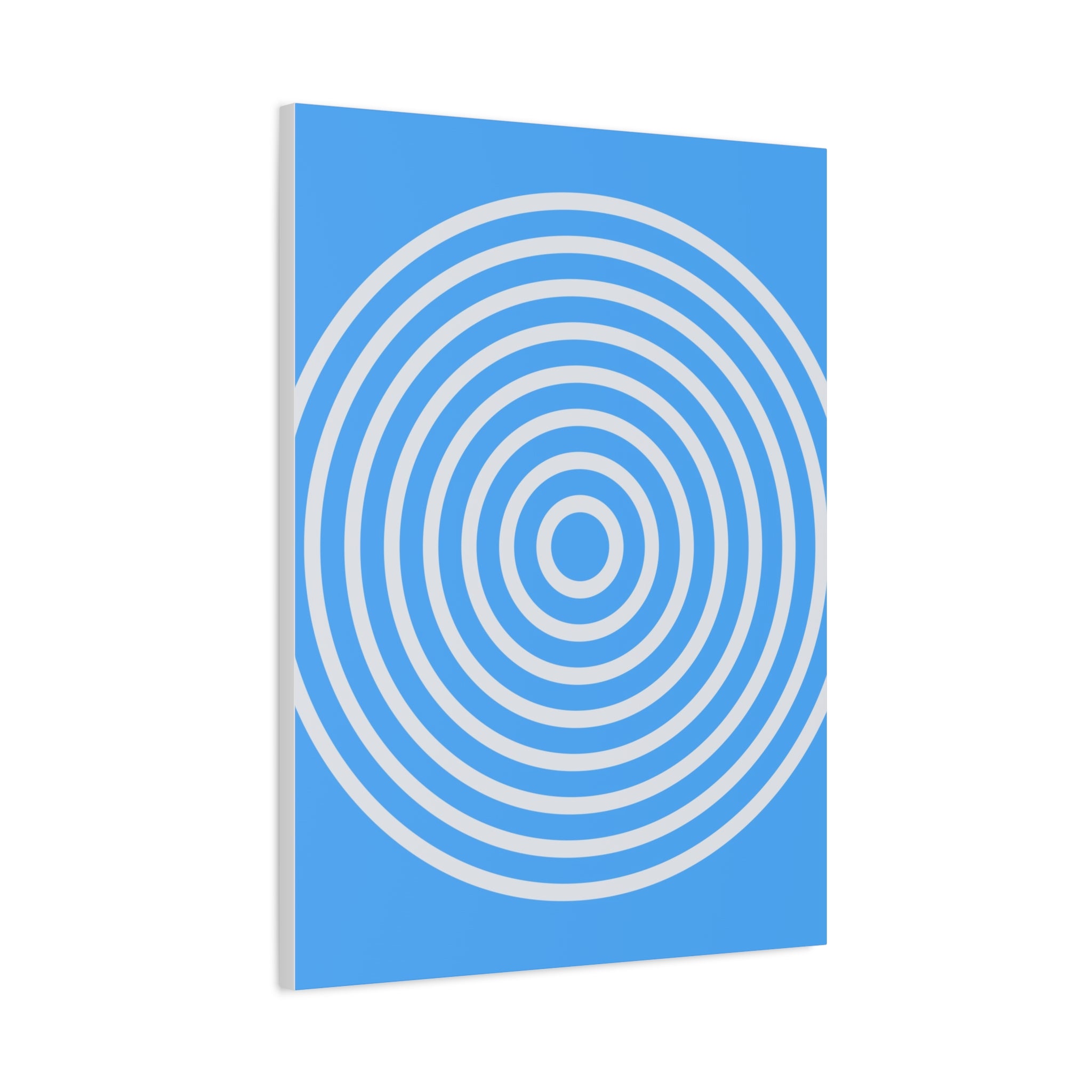 Blue Ripple Concentric Circles Canvas Art