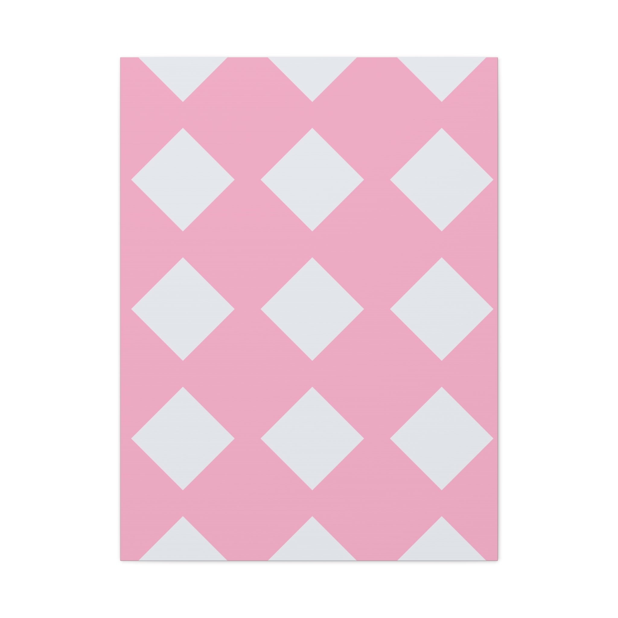 Pink & Grey Diamond Canvas Art Print