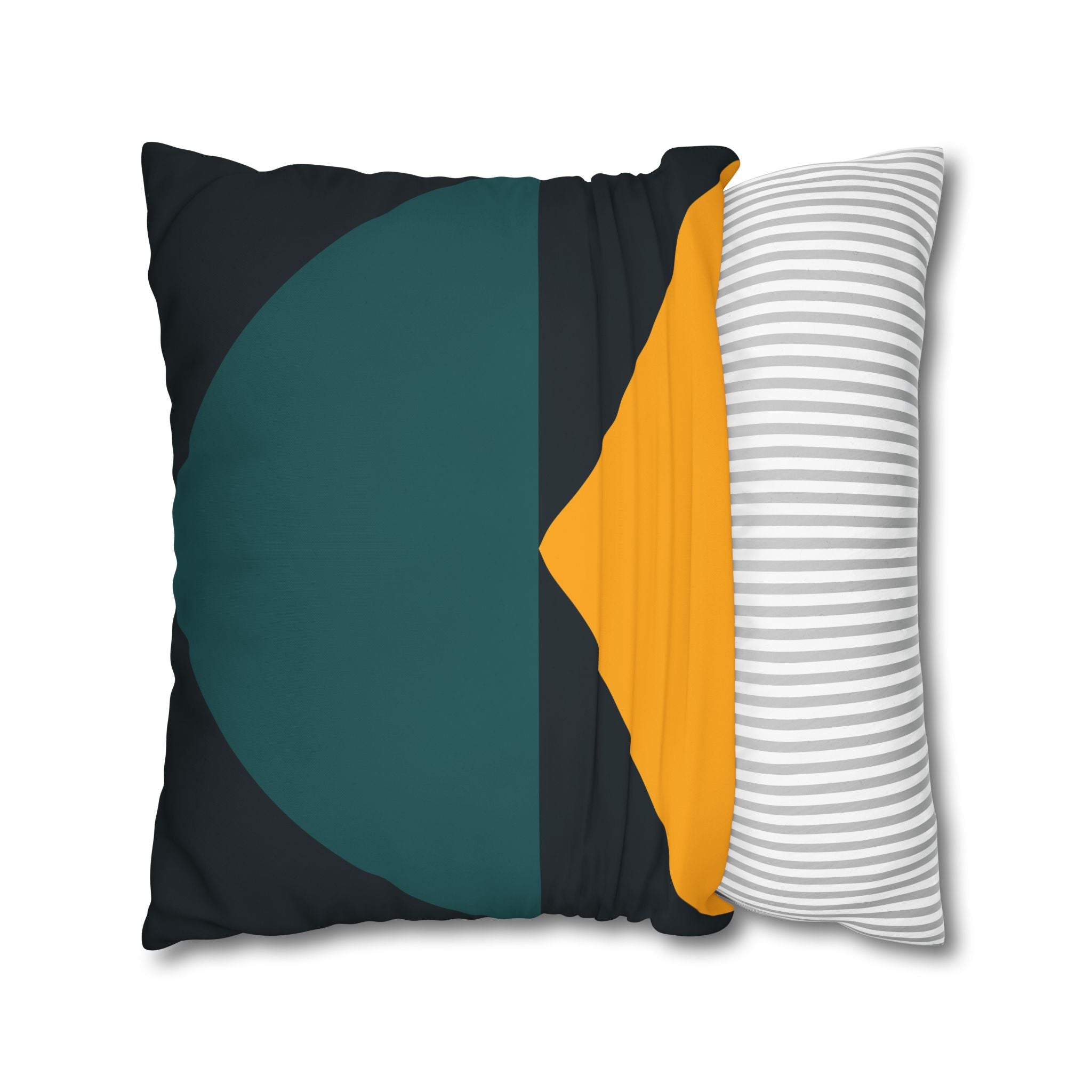 Geometric Teal & Gold Peak Pillowcase