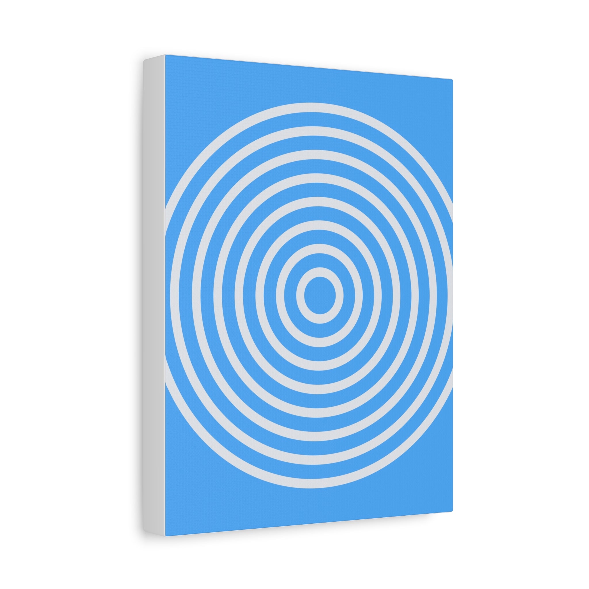 Blue Ripple Concentric Circles Canvas Art