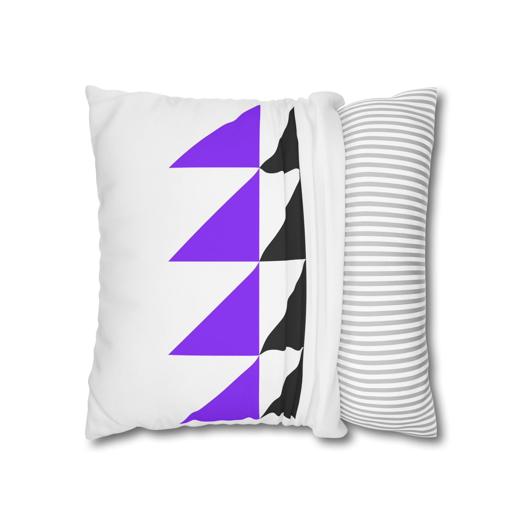 Geometric Triangle Pillowcase - Purple & Black