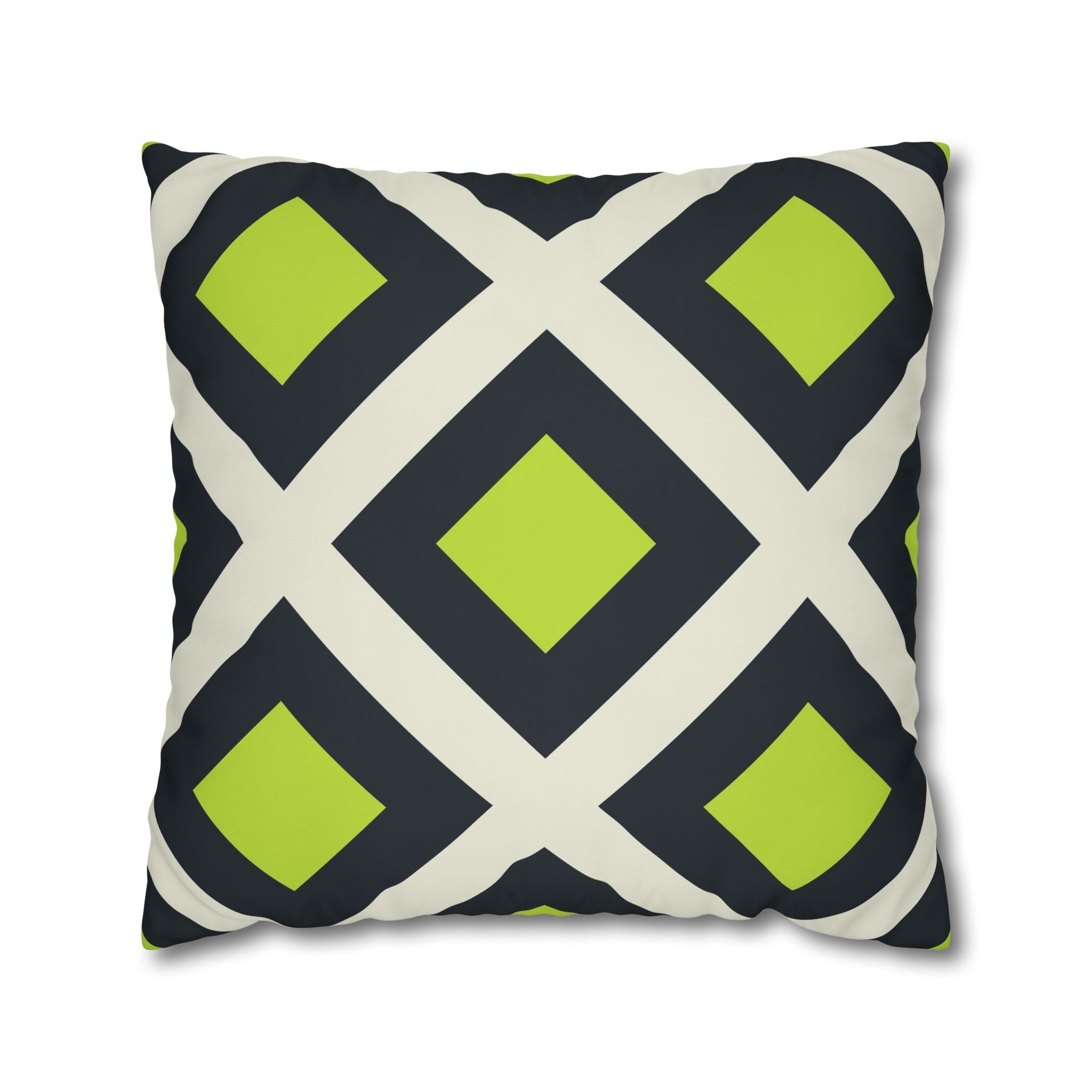 Geometric Teal & Lime Green Pillowcase