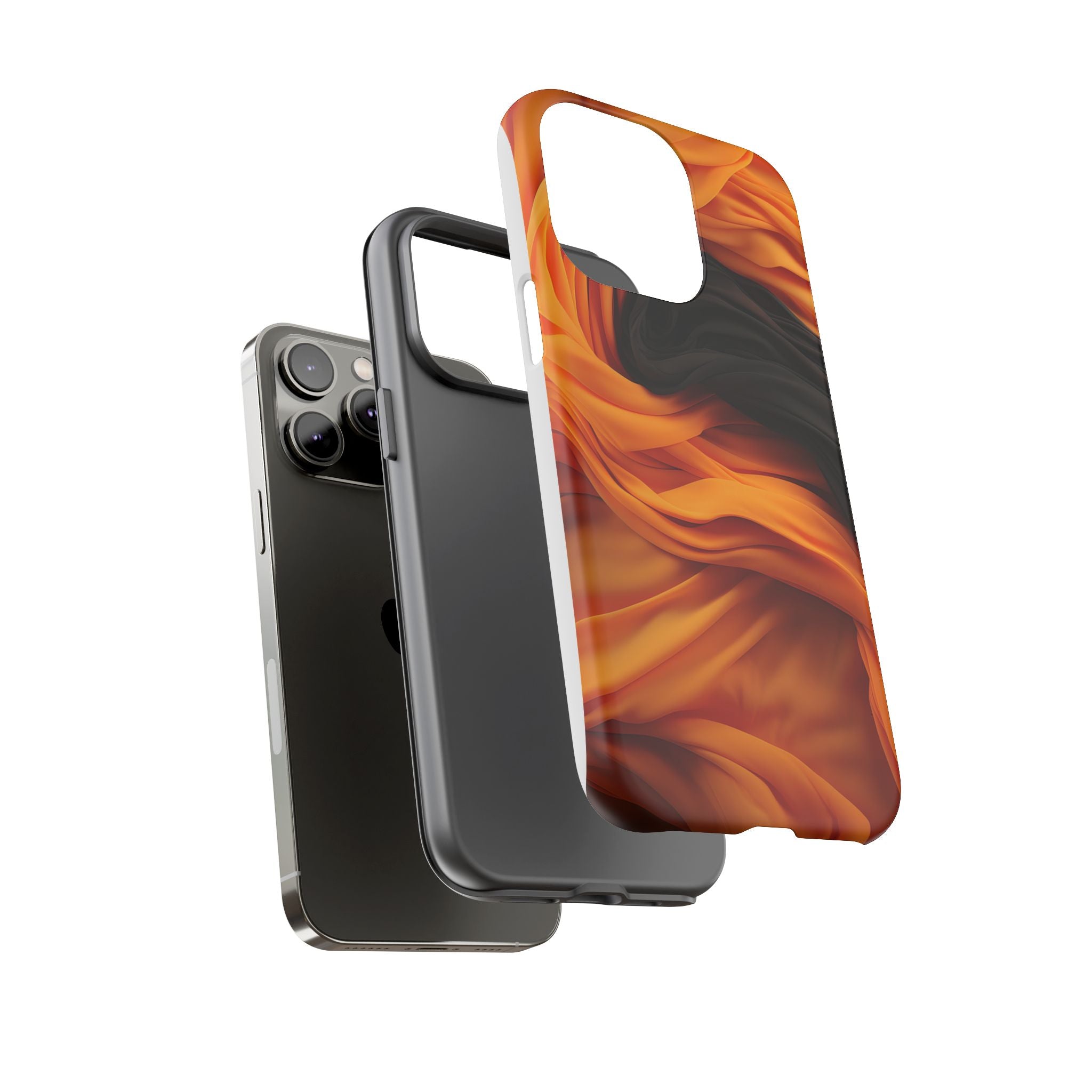 Abstract Orange & Gray Hexagon Stone iPhone Case