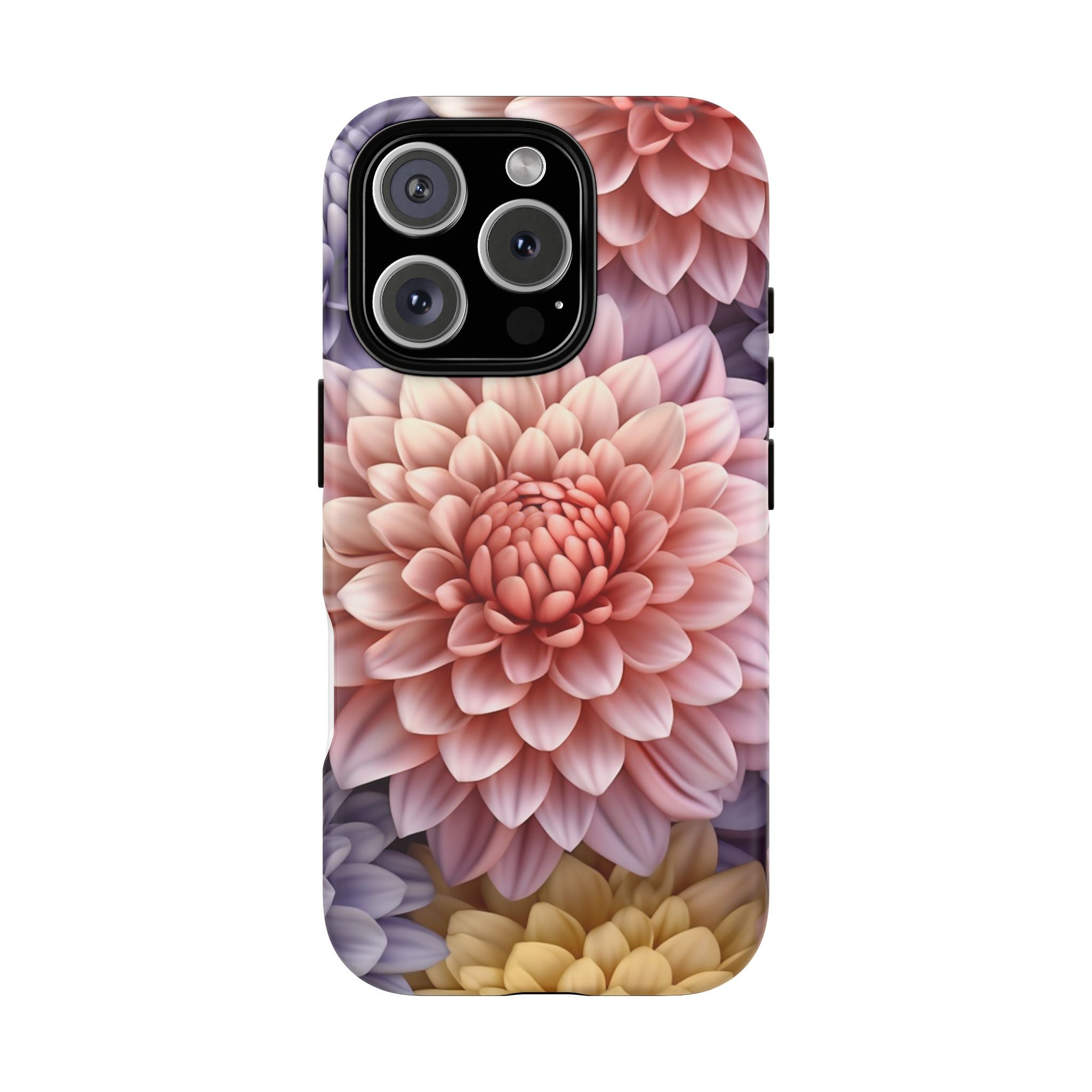 Dahlia Bloom Hexagon Stone iPhone Case