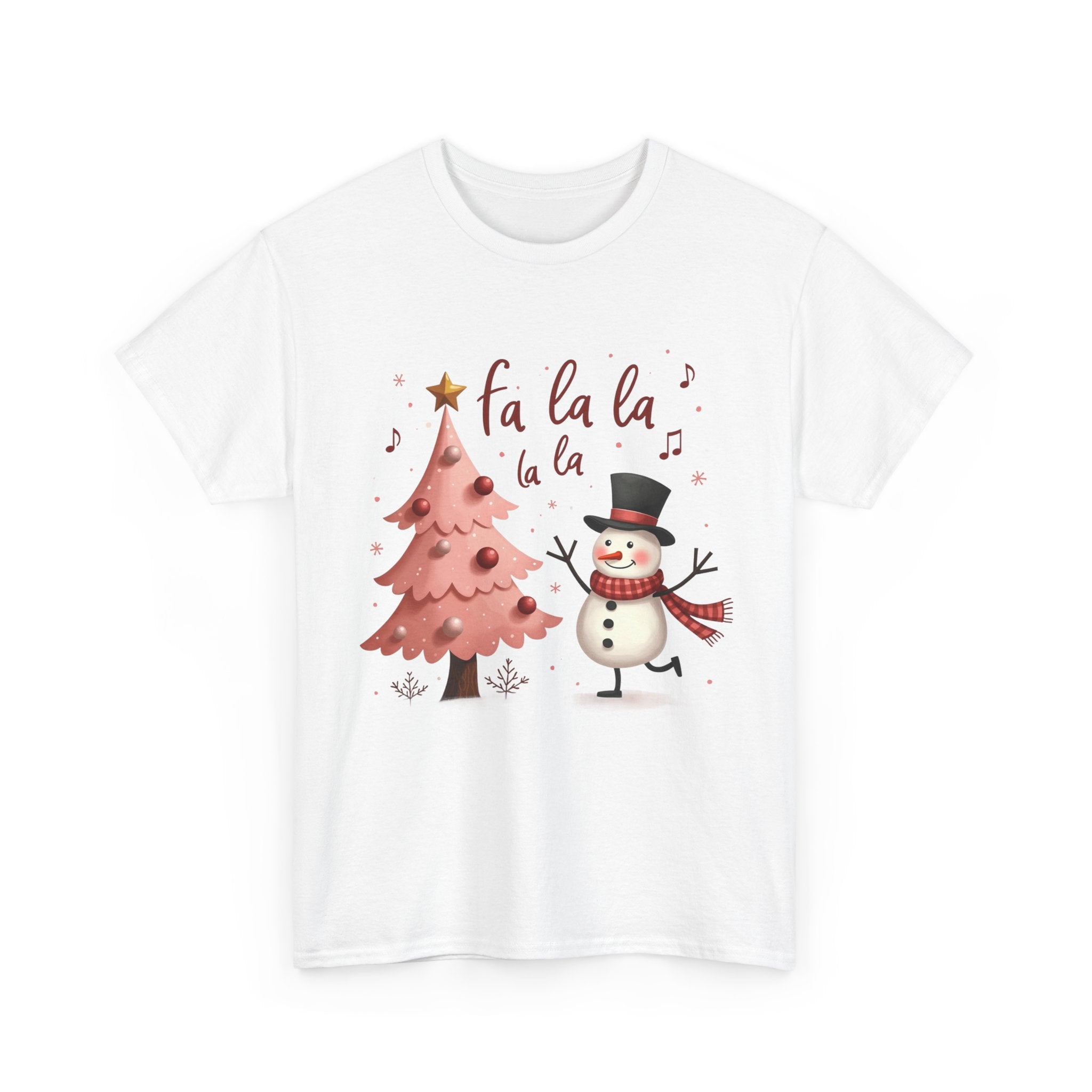 Pink Xmas Tree & Snowman T-Shirt