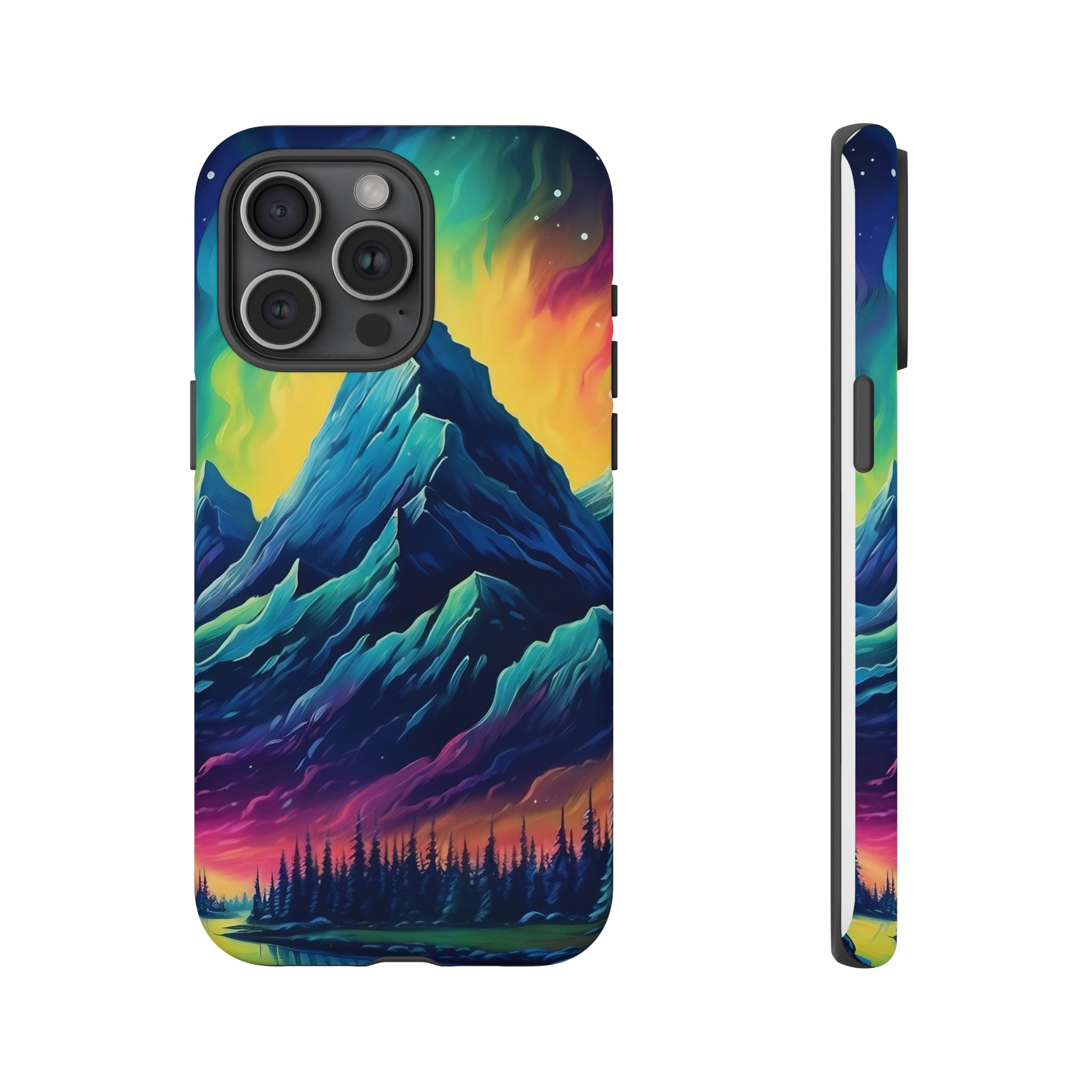 Aurora Mountain Hexagon iPhone Case